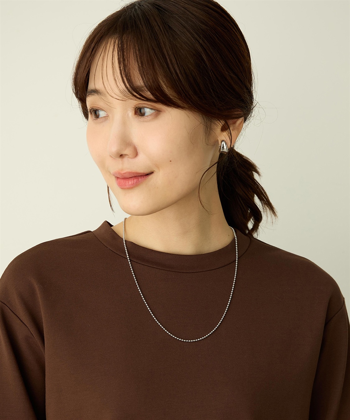【新品未使用】巾着付き　louvini パーソナライズチェーン 2連ボールチェーンネックレス Petit Honfleur｜クロスプラス公式通販サイト