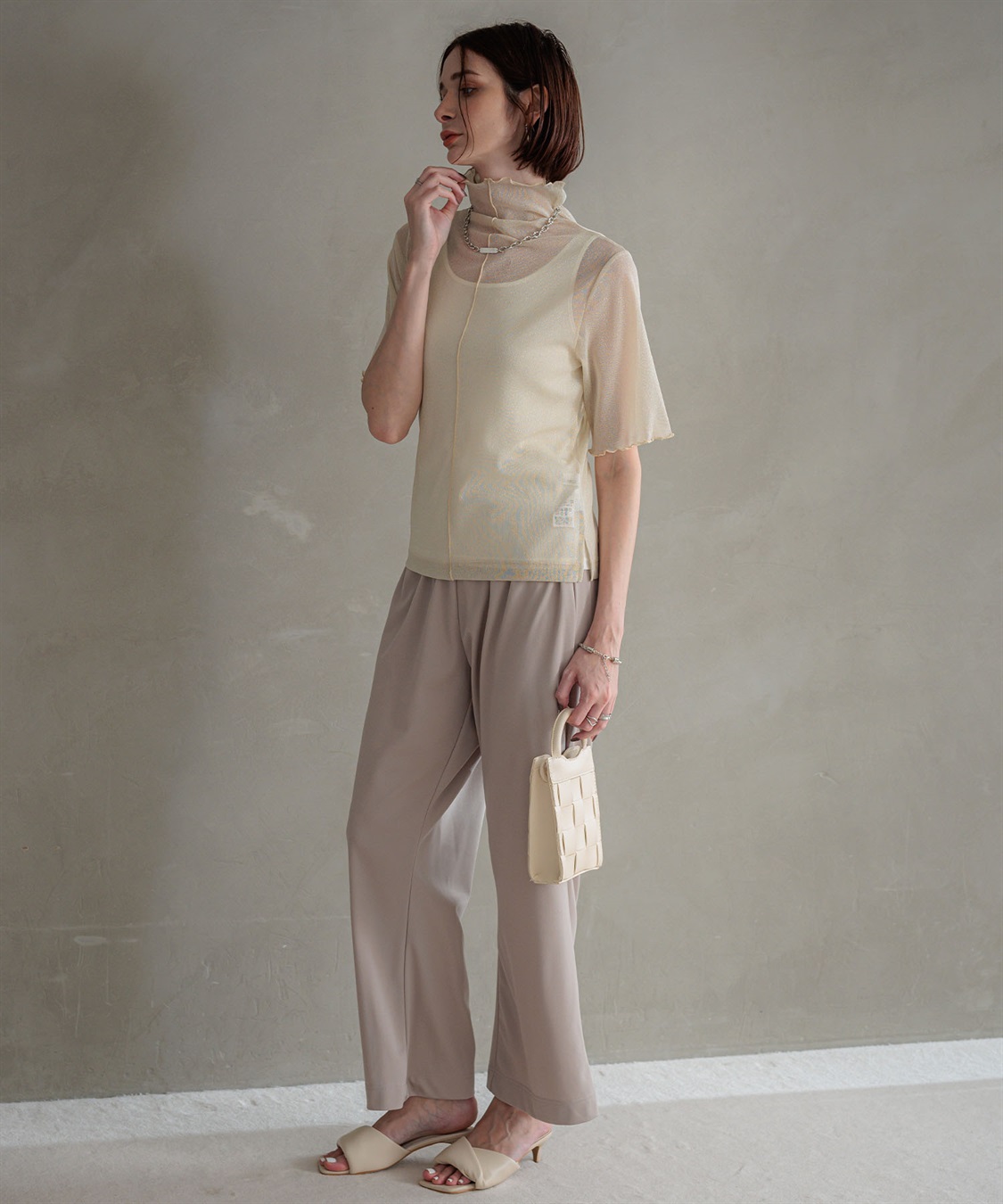 ONE‘S TRUE チュールハイネックプルオーバー_sub_4