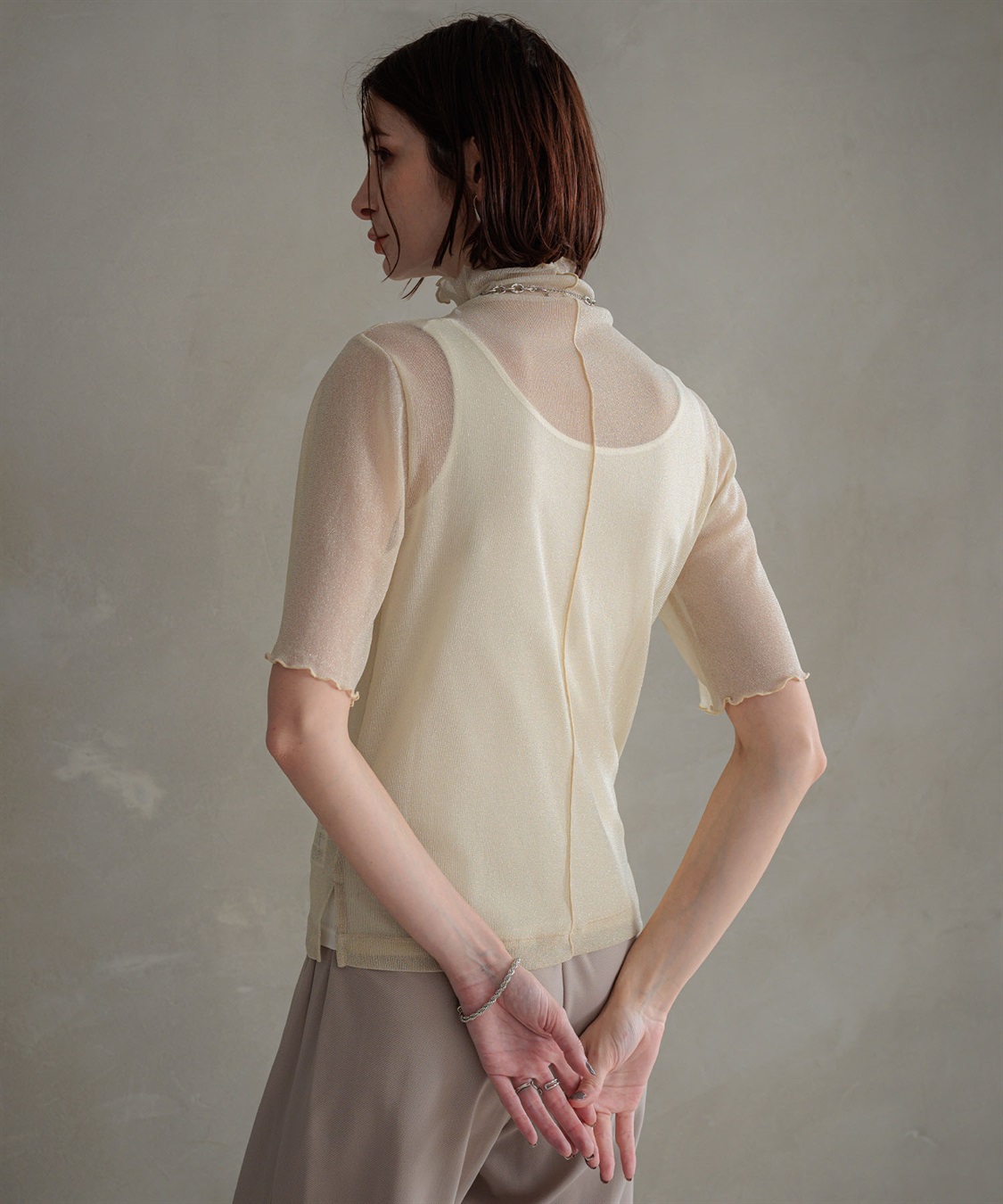 ONE‘S TRUE チュールハイネックプルオーバー_sub_5