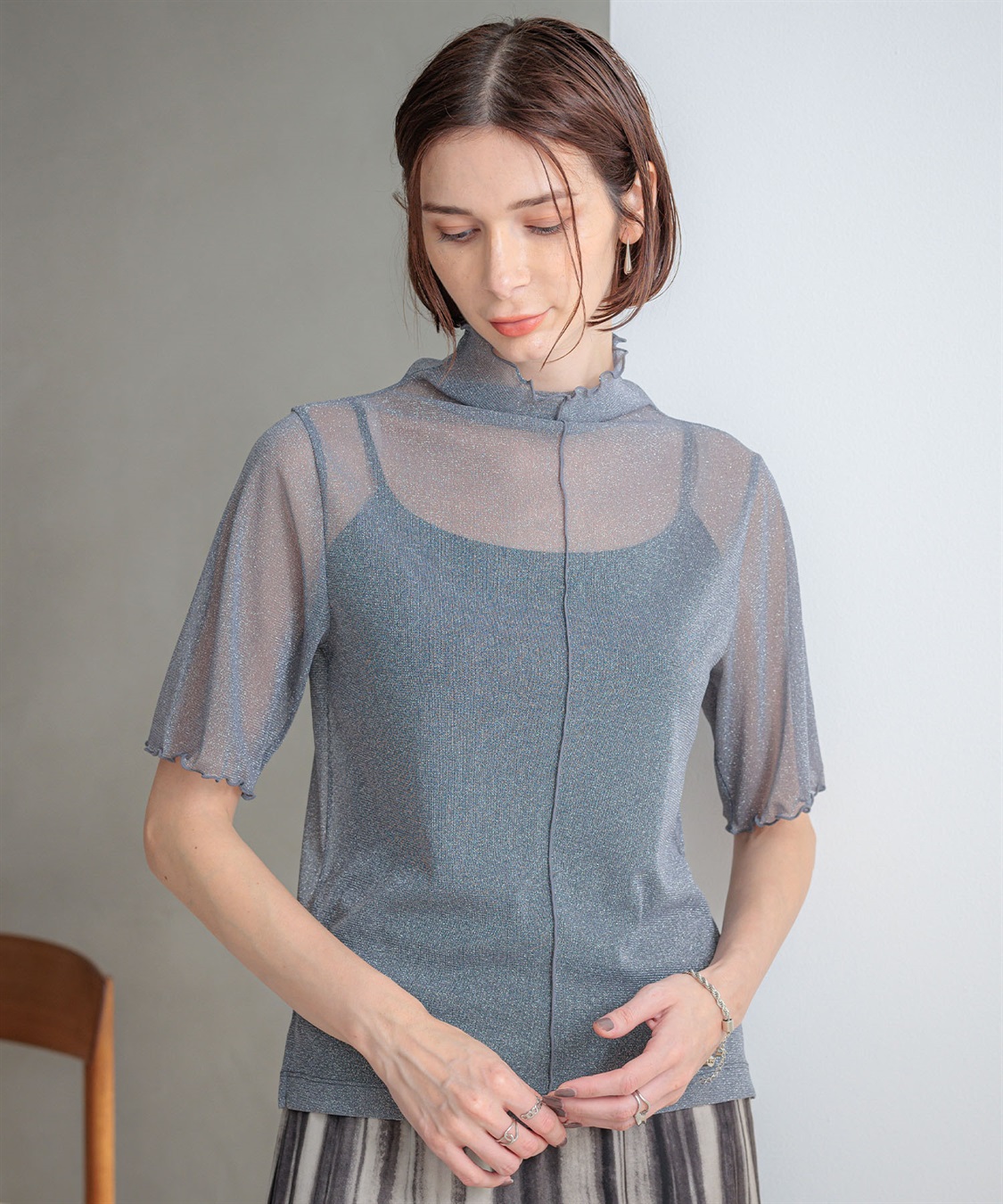 ONE‘S TRUE チュールハイネックプルオーバー_sub_13