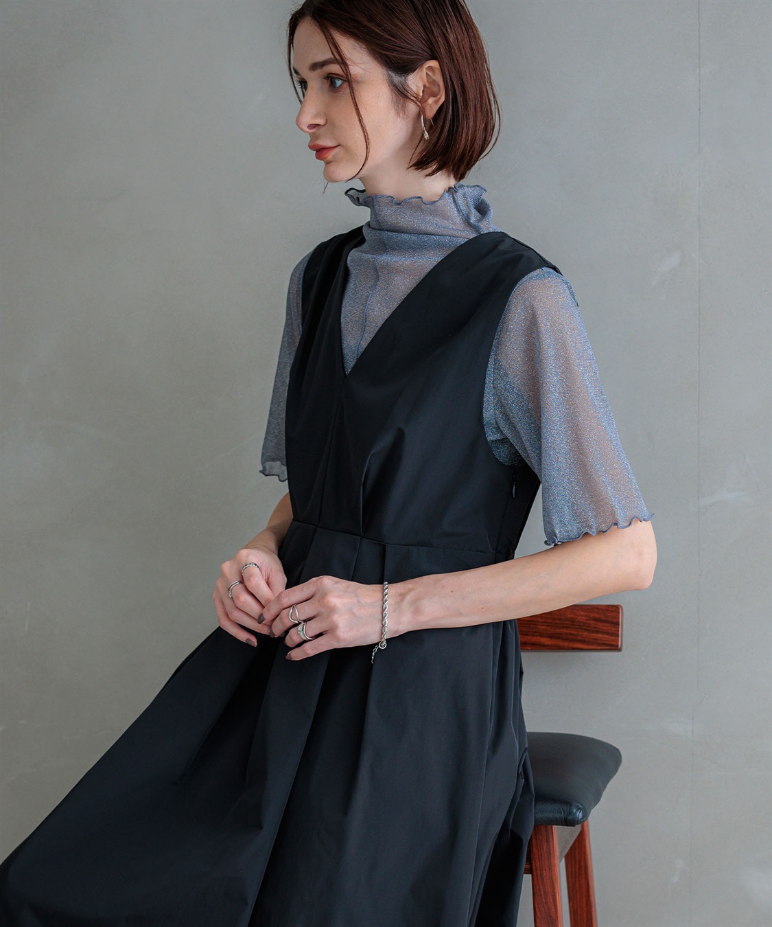 ONE‘S TRUE チュールハイネックプルオーバー_sub_19