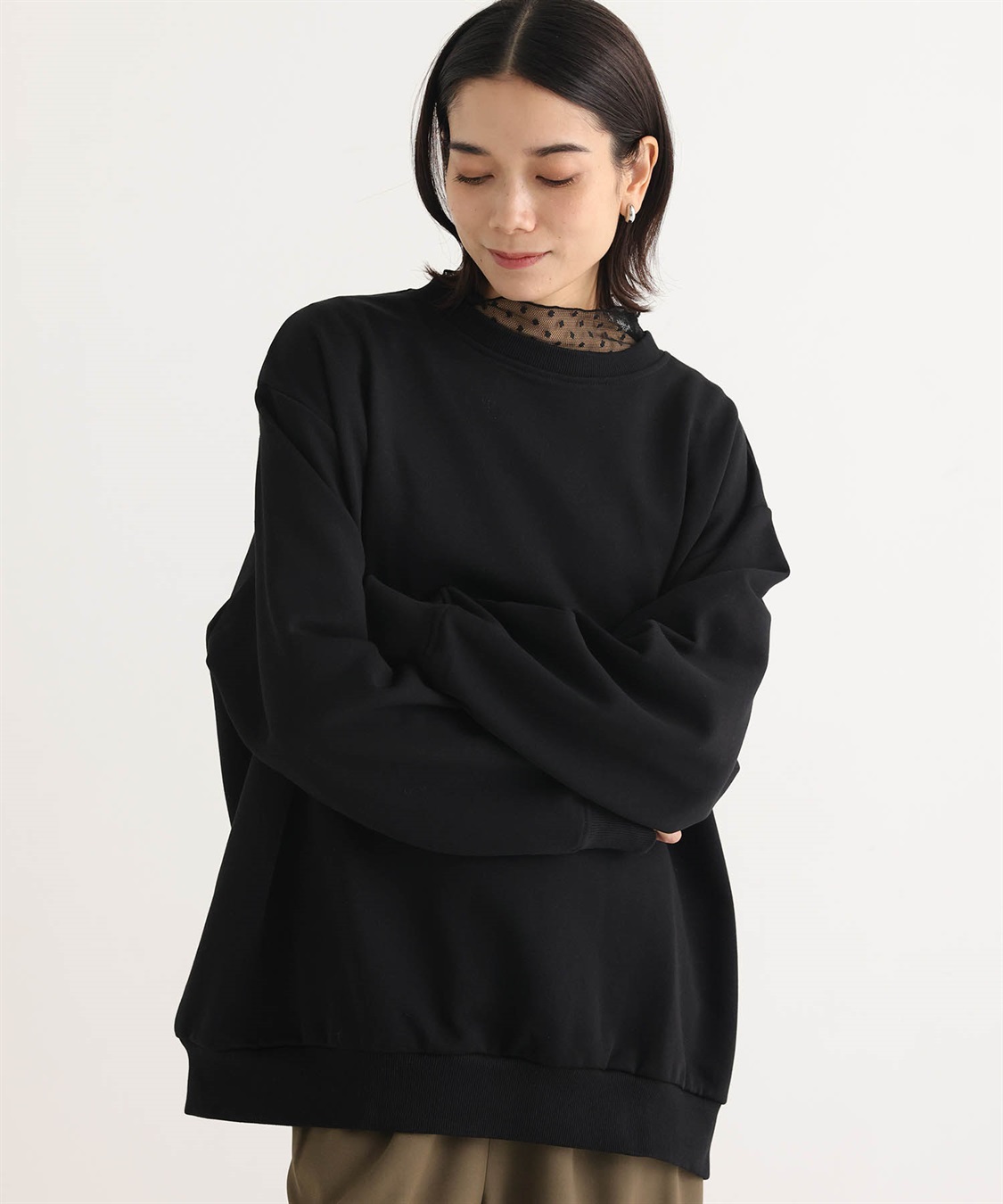 ONE‘S TRUE ビッグシルエット裏毛プルオーバー_sub_17