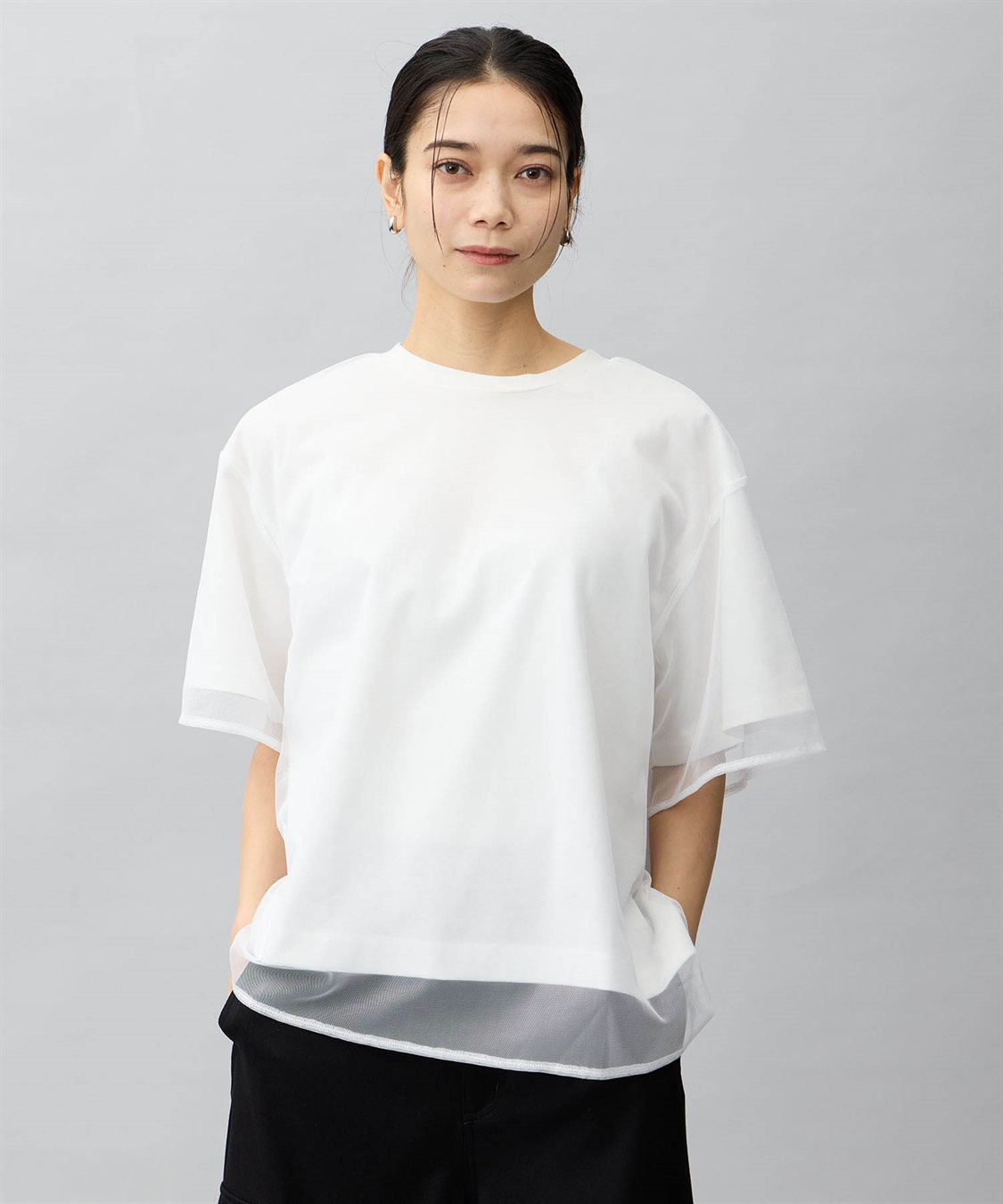 ONE‘S TRUE チュール切り替えTシャツ_sub_4