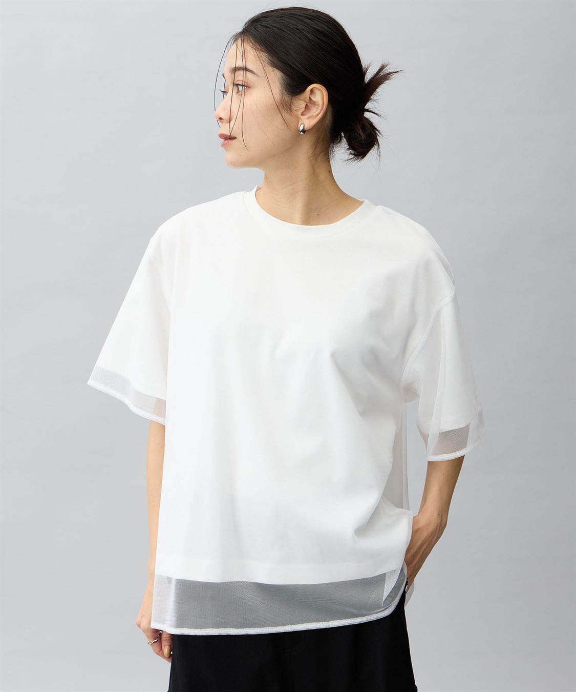 ONE‘S TRUE チュール切り替えTシャツ_sub_6