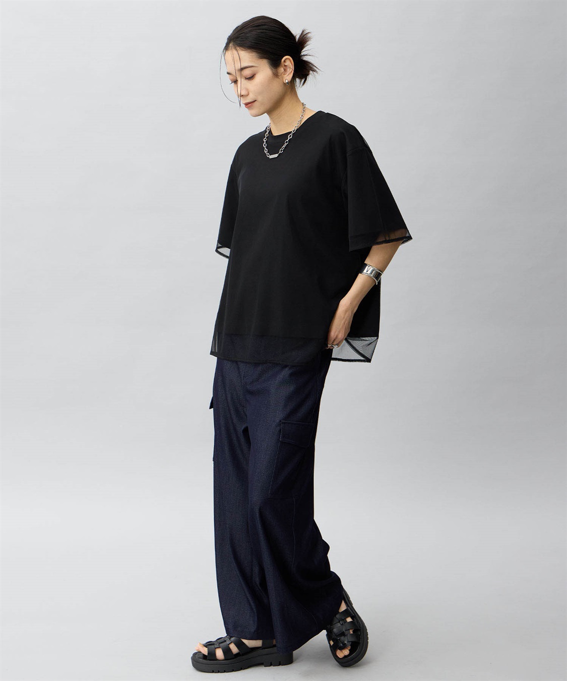 ONE‘S TRUE チュール切り替えTシャツ_sub_8