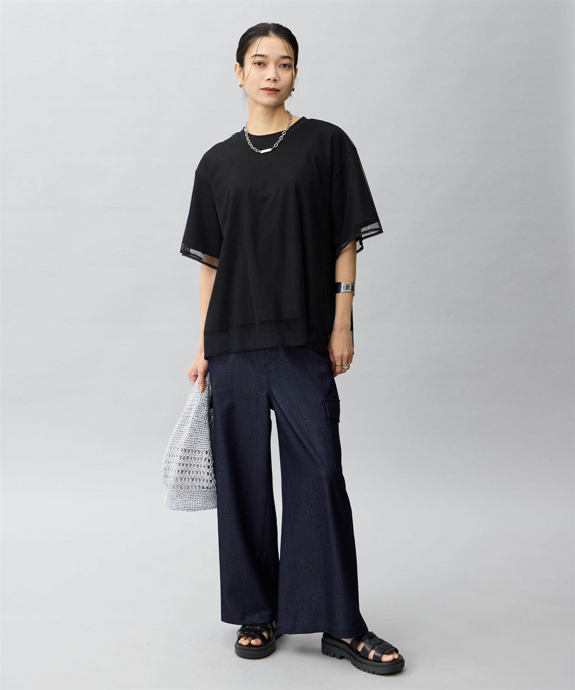 ONE‘S TRUE チュール切り替えTシャツ_sub_10