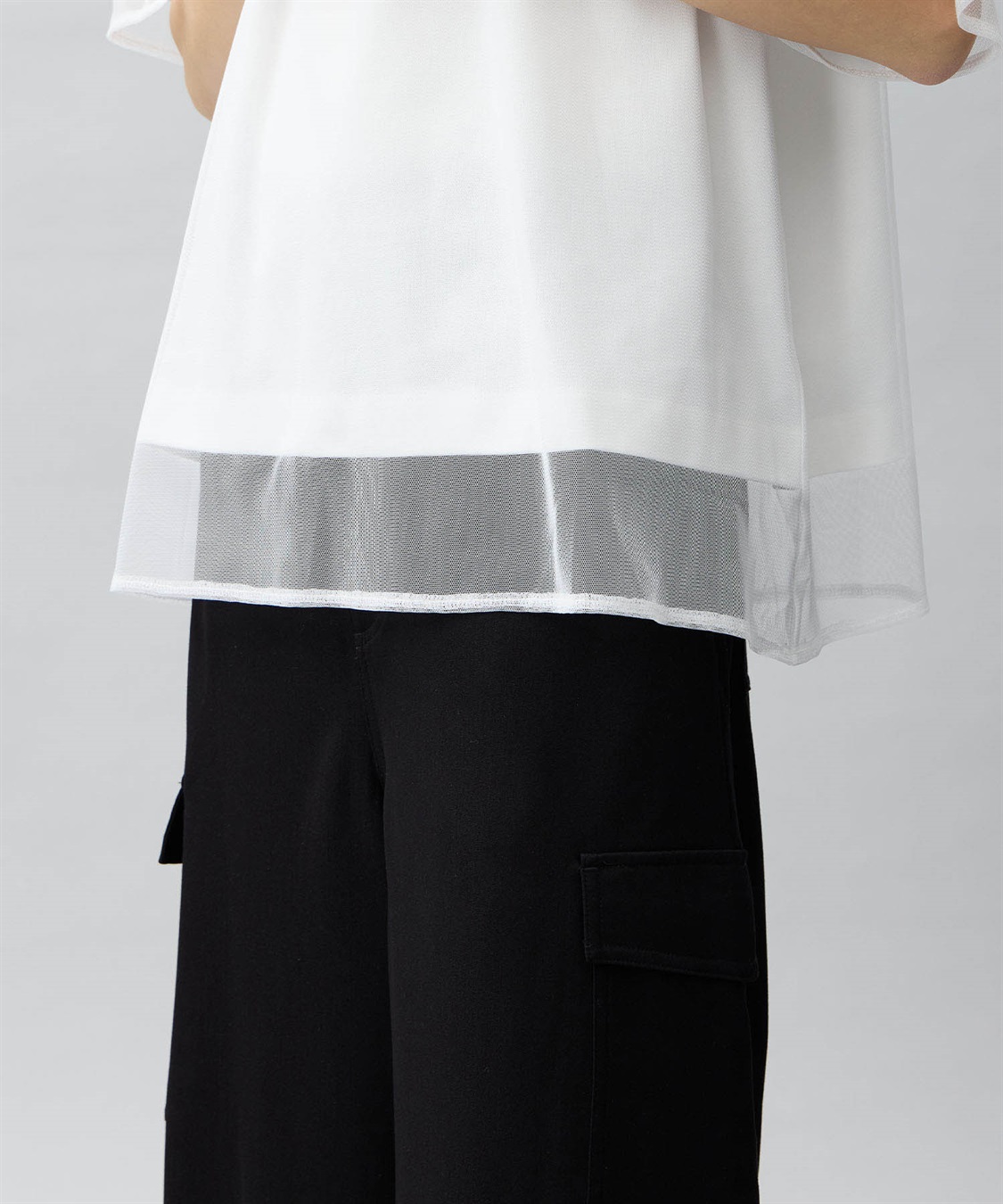 ONE‘S TRUE チュール切り替えTシャツ_sub_18