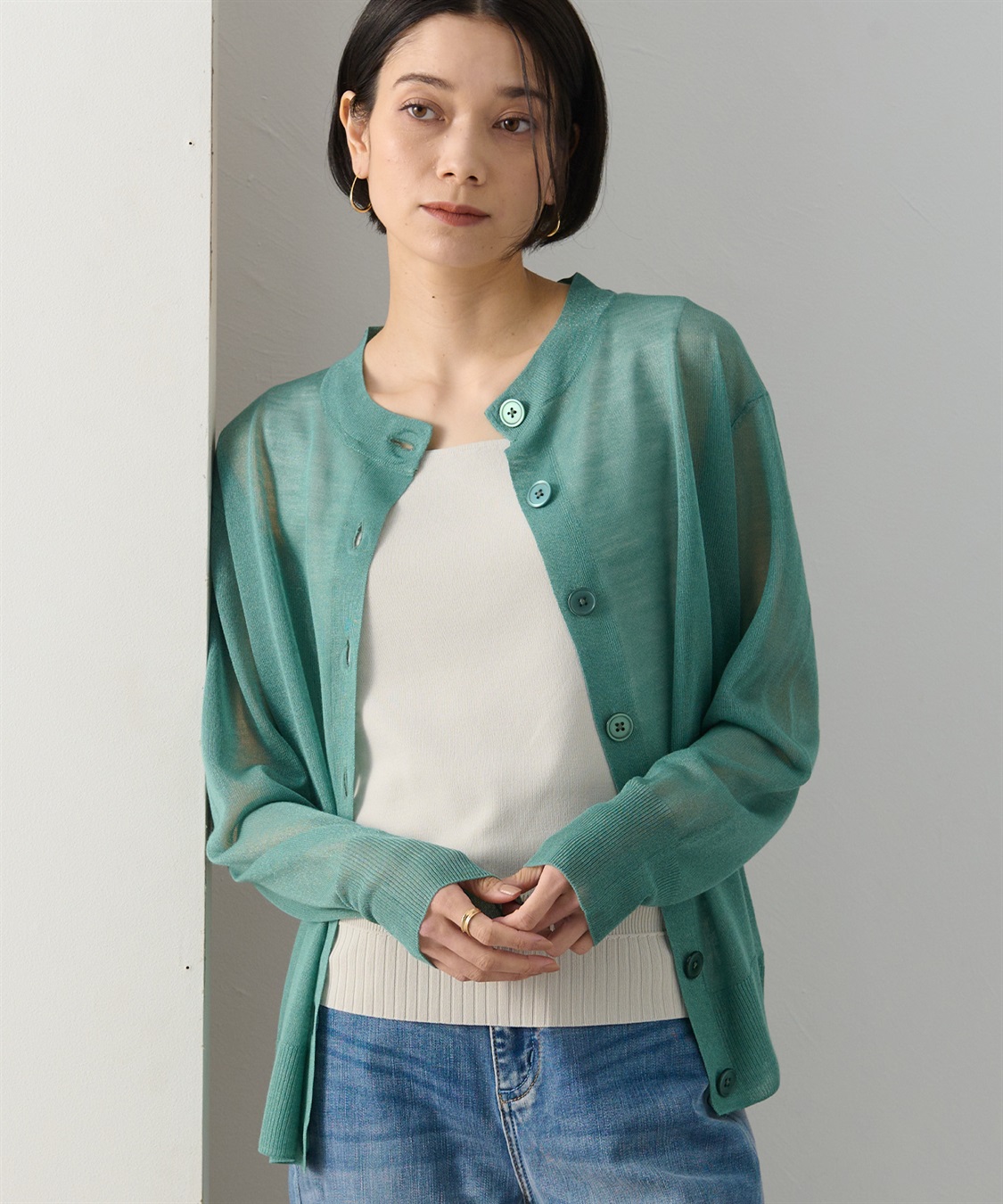 ONE‘S TRUE シアーニットカーデ_sub_2