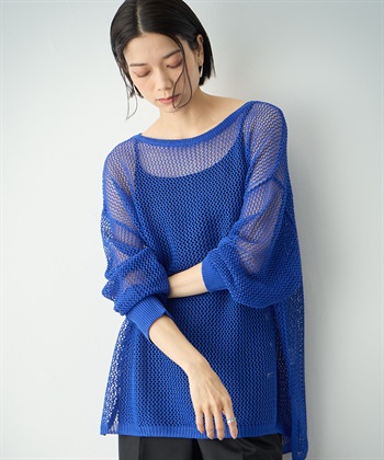 和紙メッシュクロス編みプルオーバー | マレットメット