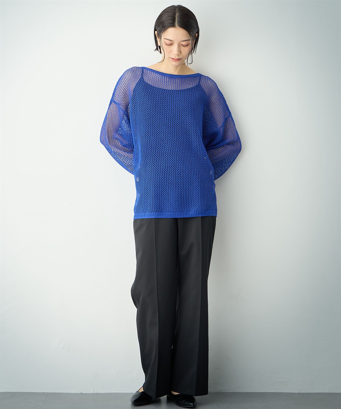 ONE‘S TRUE メッシュ編みニットプルオーバー_sub_16