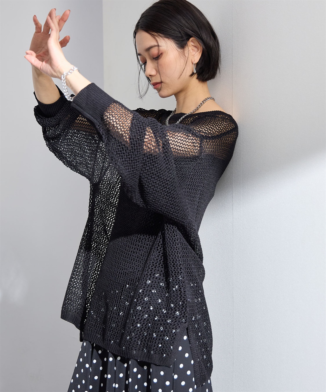 ONE‘S TRUE メッシュ編みニットプルオーバー_sub_18