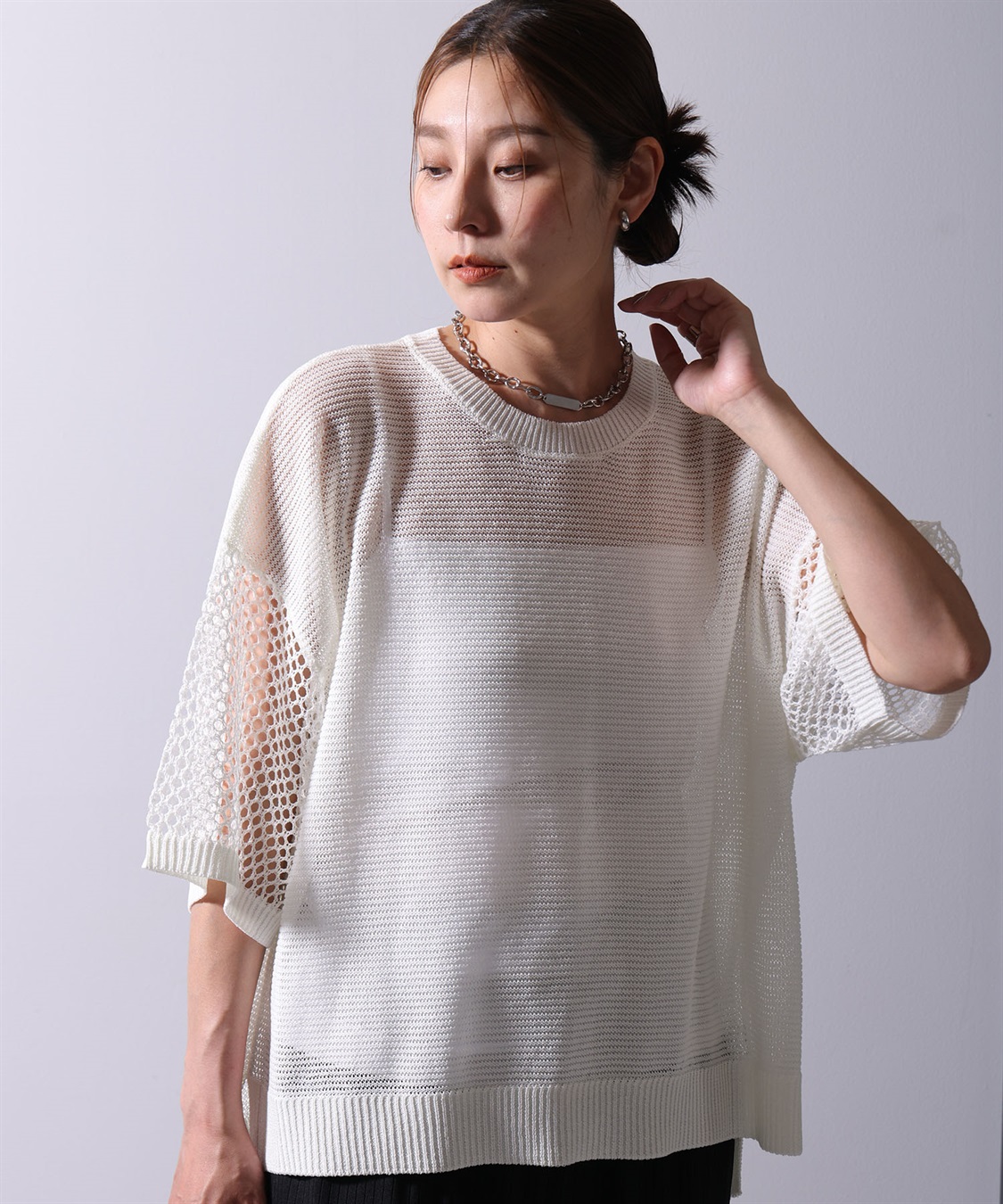 ONE‘S TRUE 半袖ニットプルオーバー_sub_2