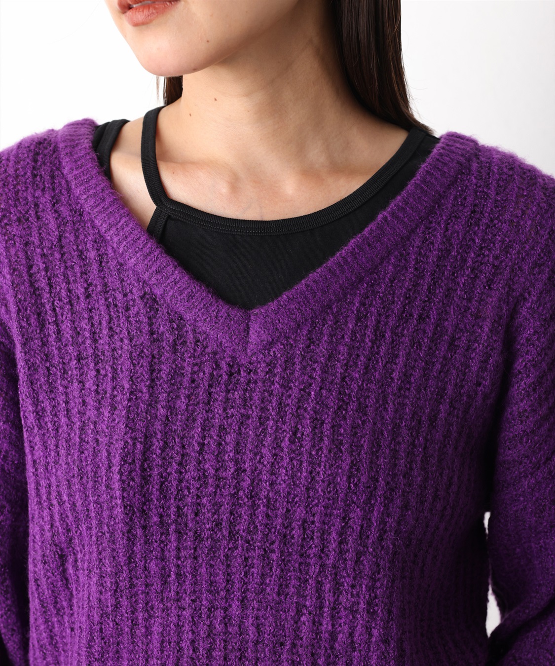 ONE‘S TRUE Vネックシアーニットプルオーバー_sub_8