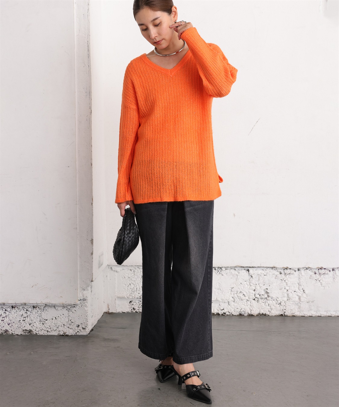 ONE‘S TRUE Vネックシアーニットプルオーバー_sub_21