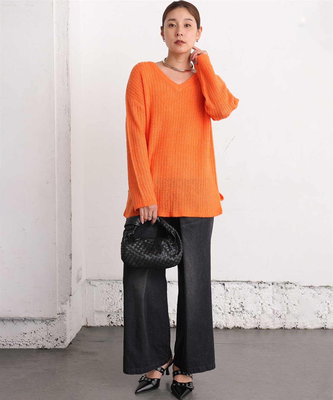 ONE‘S TRUE Vネックシアーニットプルオーバー_sub_22