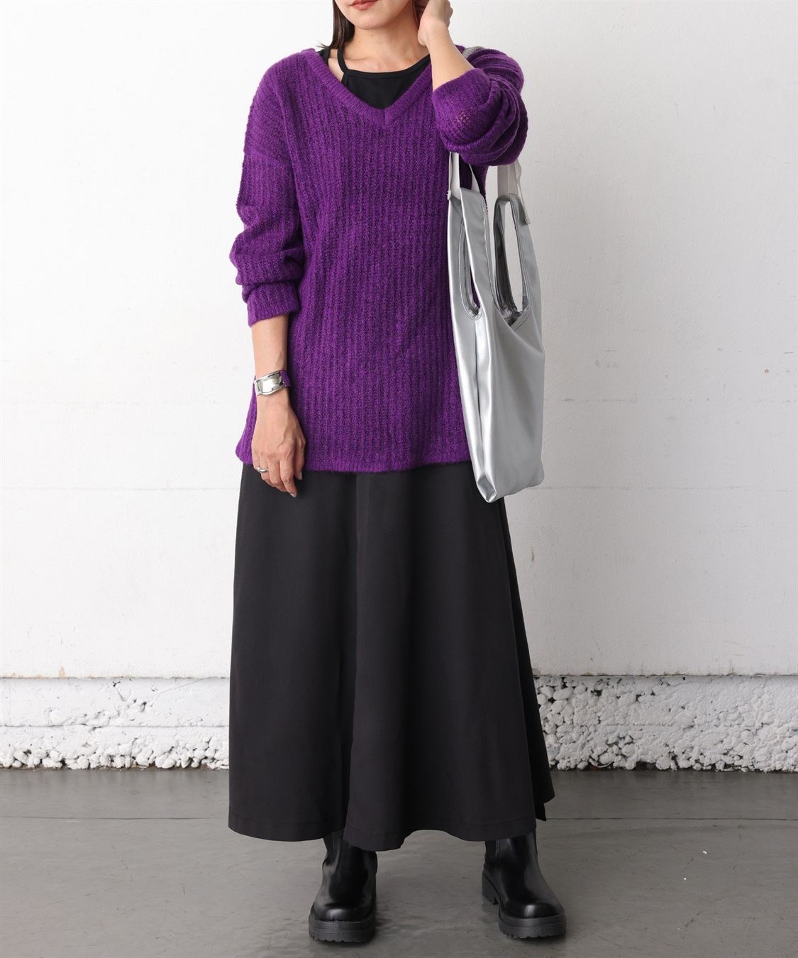 ONE‘S TRUE Vネックシアーニットプルオーバー_sub_23