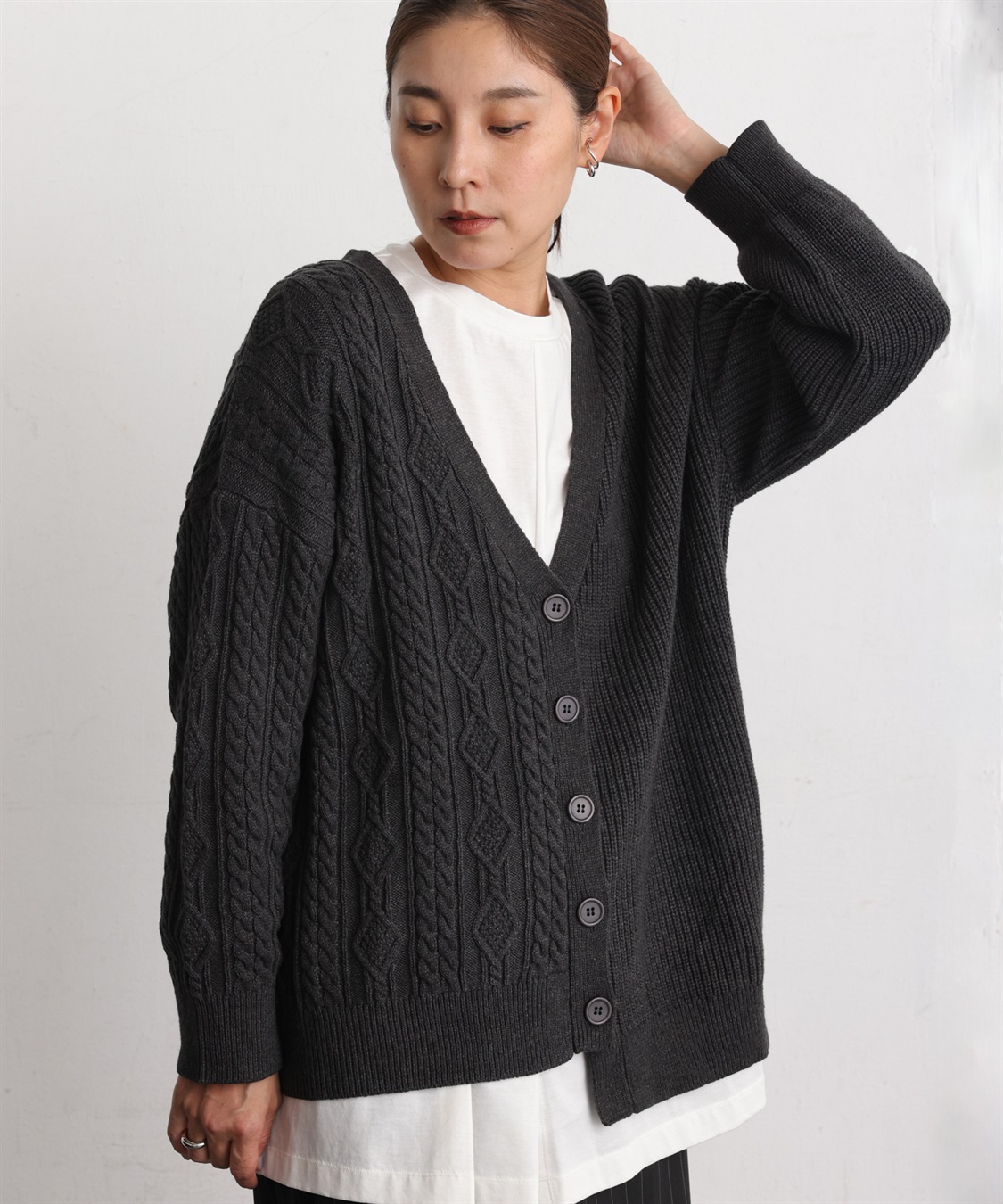 sharesprit アシンメトリーカーディガン アシンメトリーニット