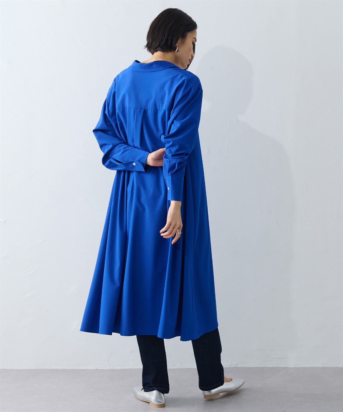 【未使用】パトゥ　シャツワンピース　ブルー　リボン　2022　ドゥロワー 533013_L.jpg