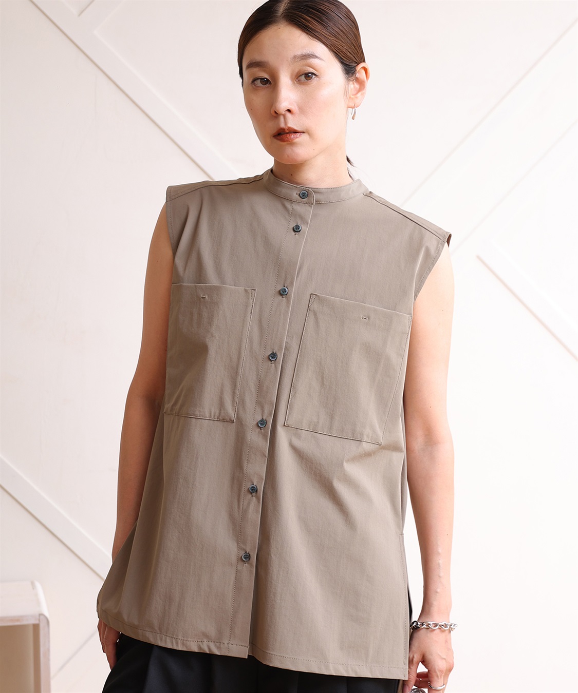 ONE‘S TRUE スリーブレスシャツチュニック_sub_1
