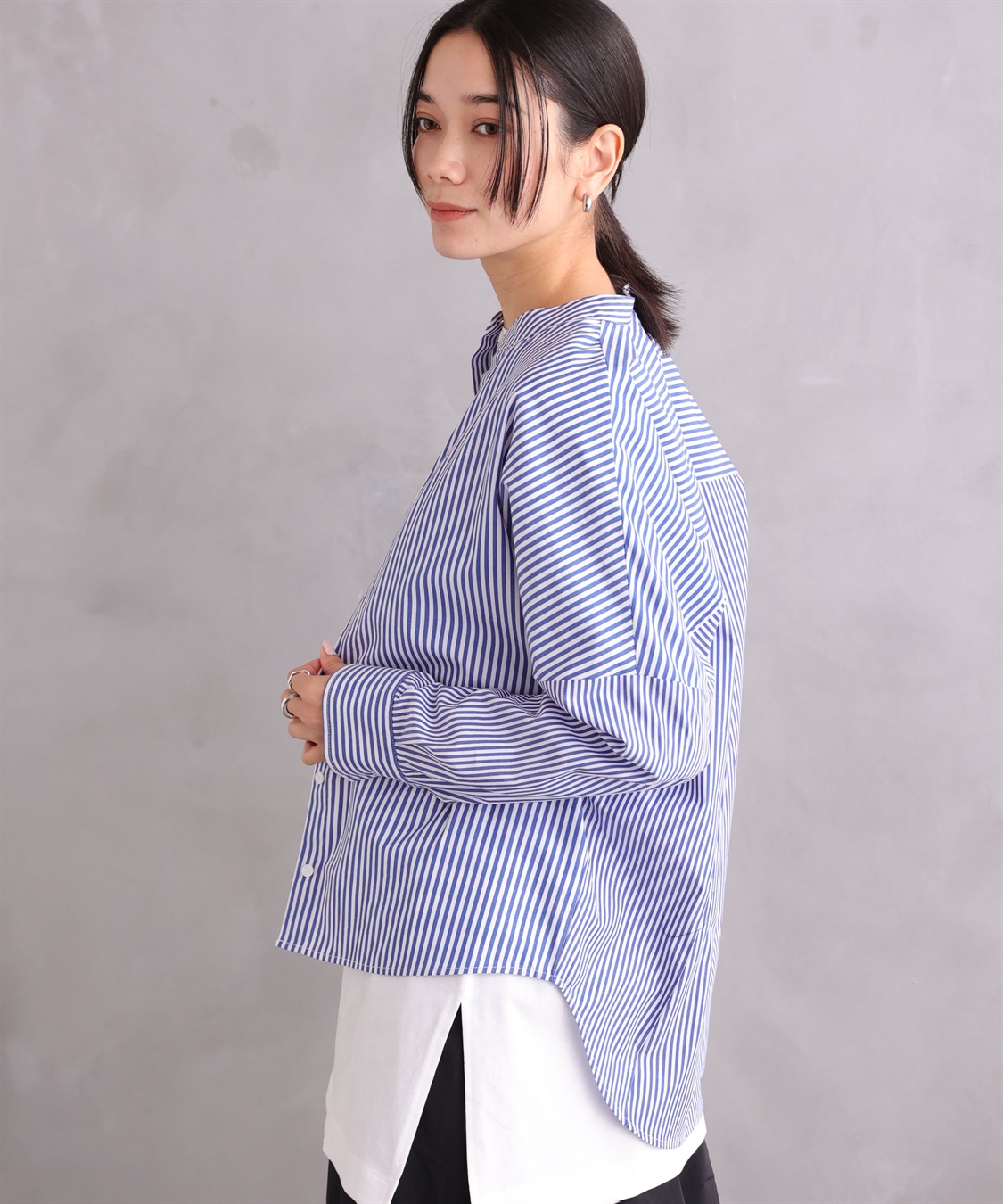 ONE‘S TRUE ストライプオーバーシャツ_sub_7