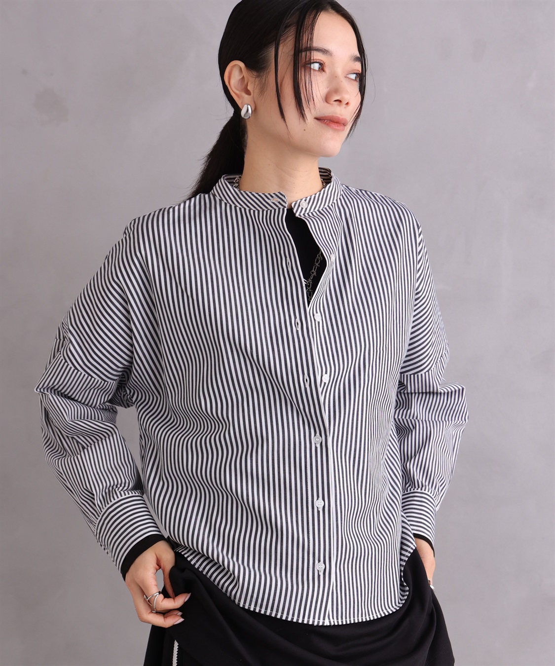 ONE‘S TRUE ストライプオーバーシャツ_sub_14