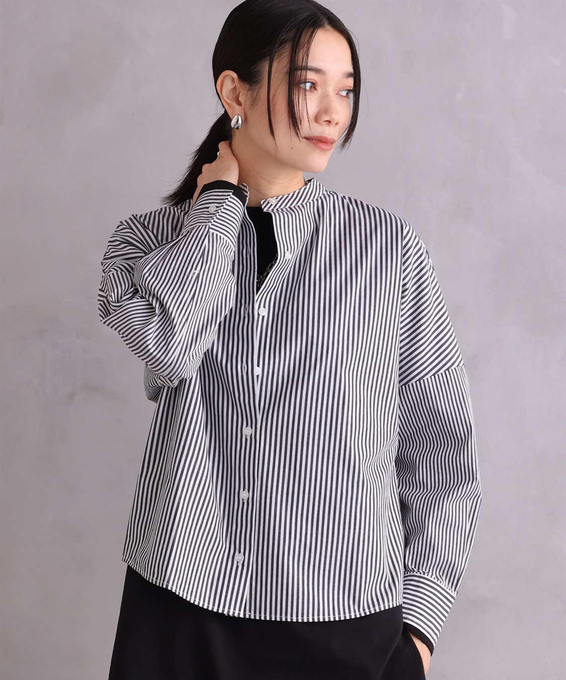 ONE‘S TRUE ストライプオーバーシャツ_sub_16