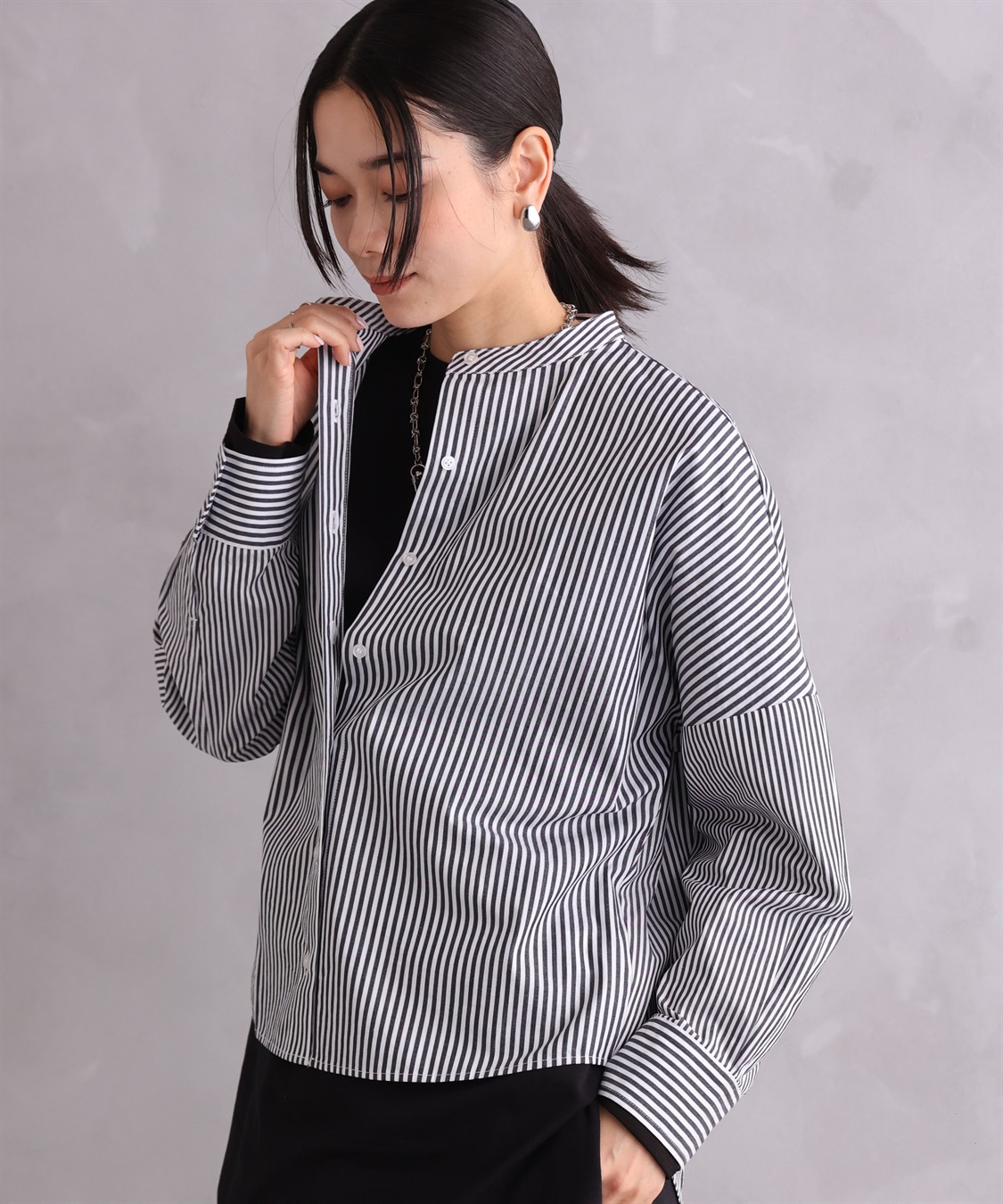 ONE‘S TRUE ストライプオーバーシャツ_sub_17