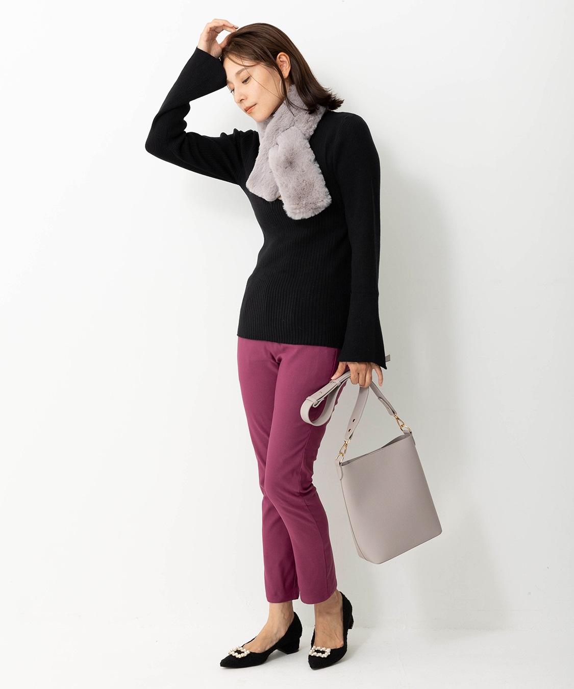 ONE‘S TRUE 裏起毛テーパードパンツ_sub_7