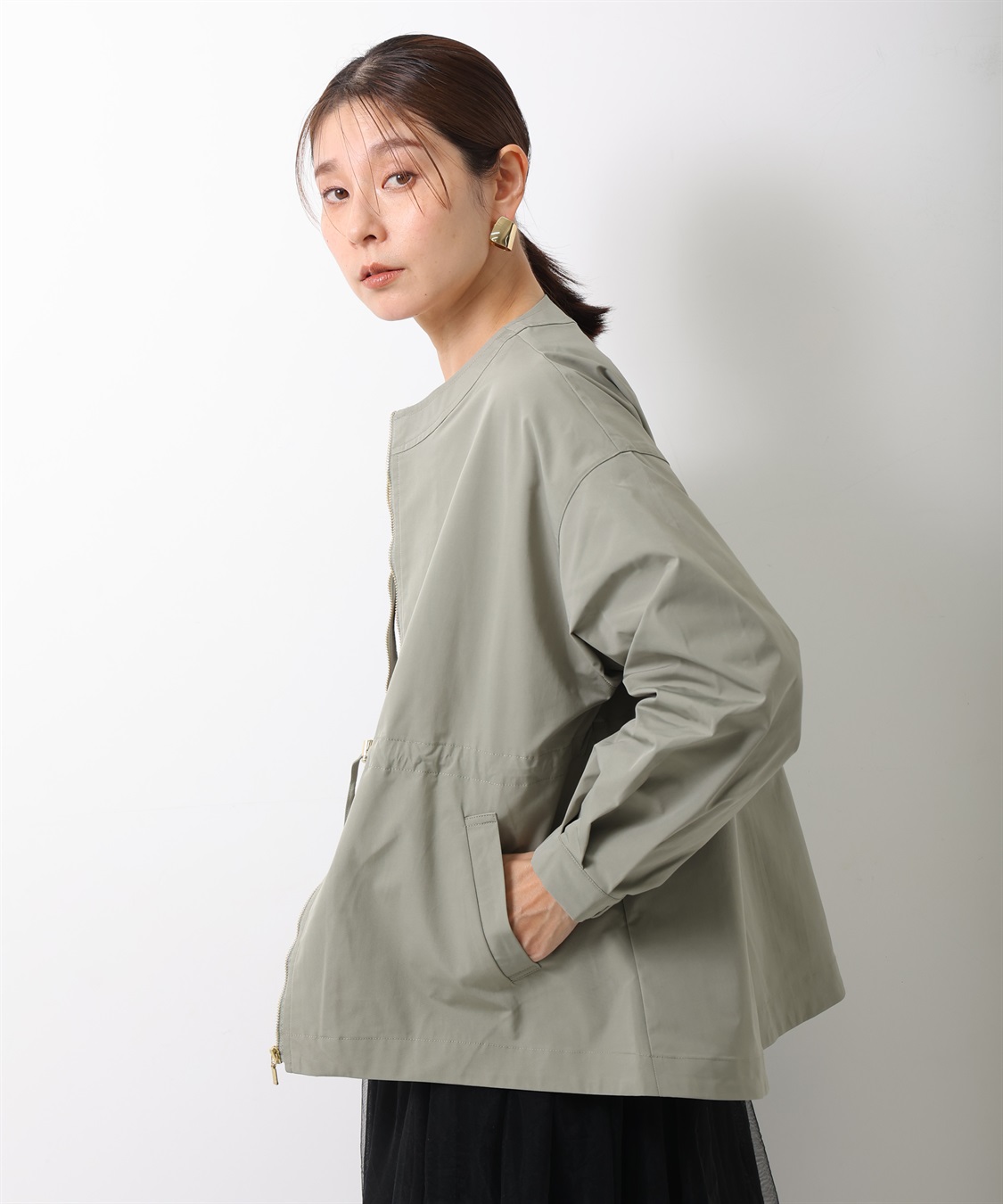 ONE‘S TRUE ノーカラーブルゾン_sub_3