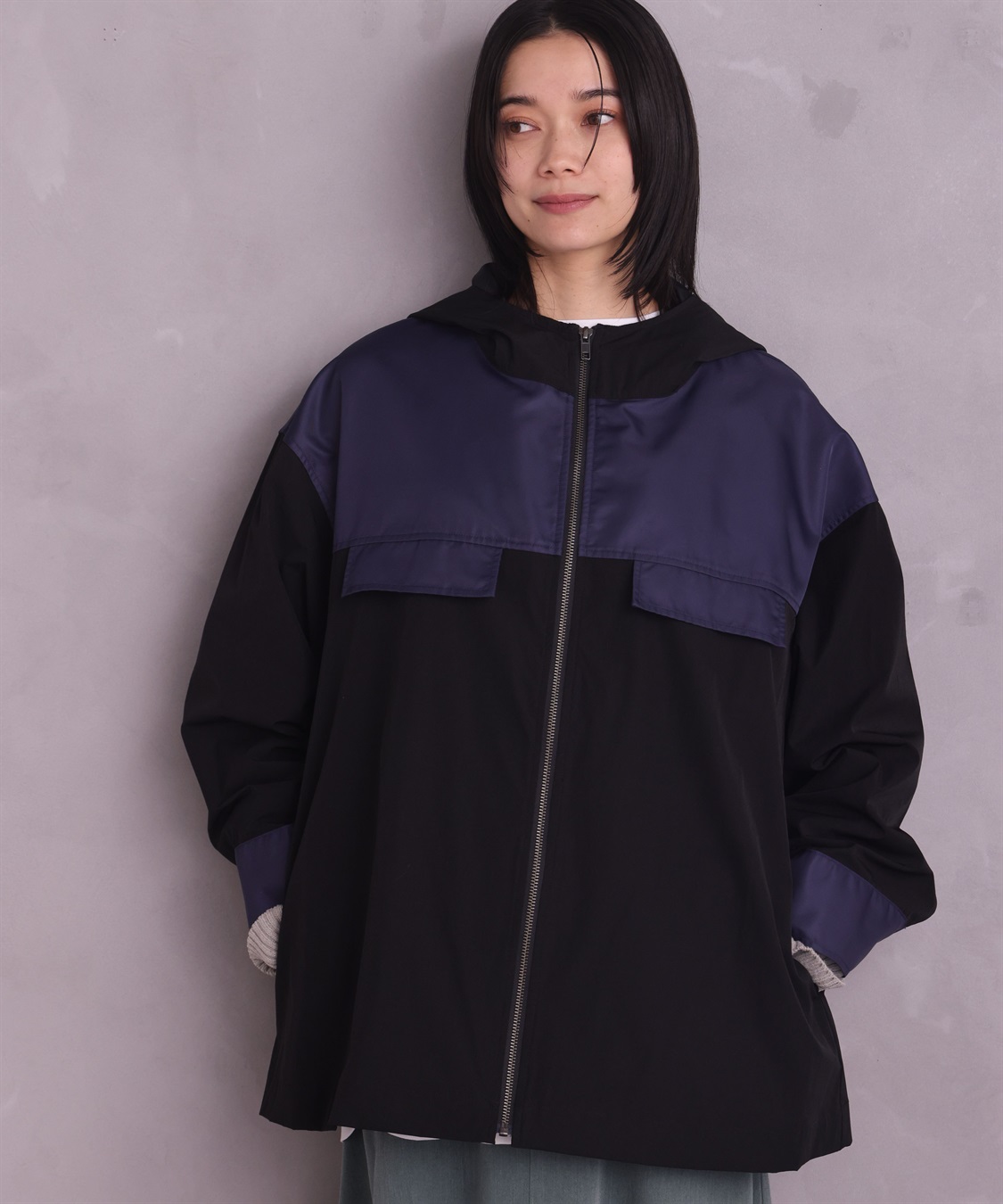 ONE‘S TRUE バイカラーパーカージャケット_sub_15