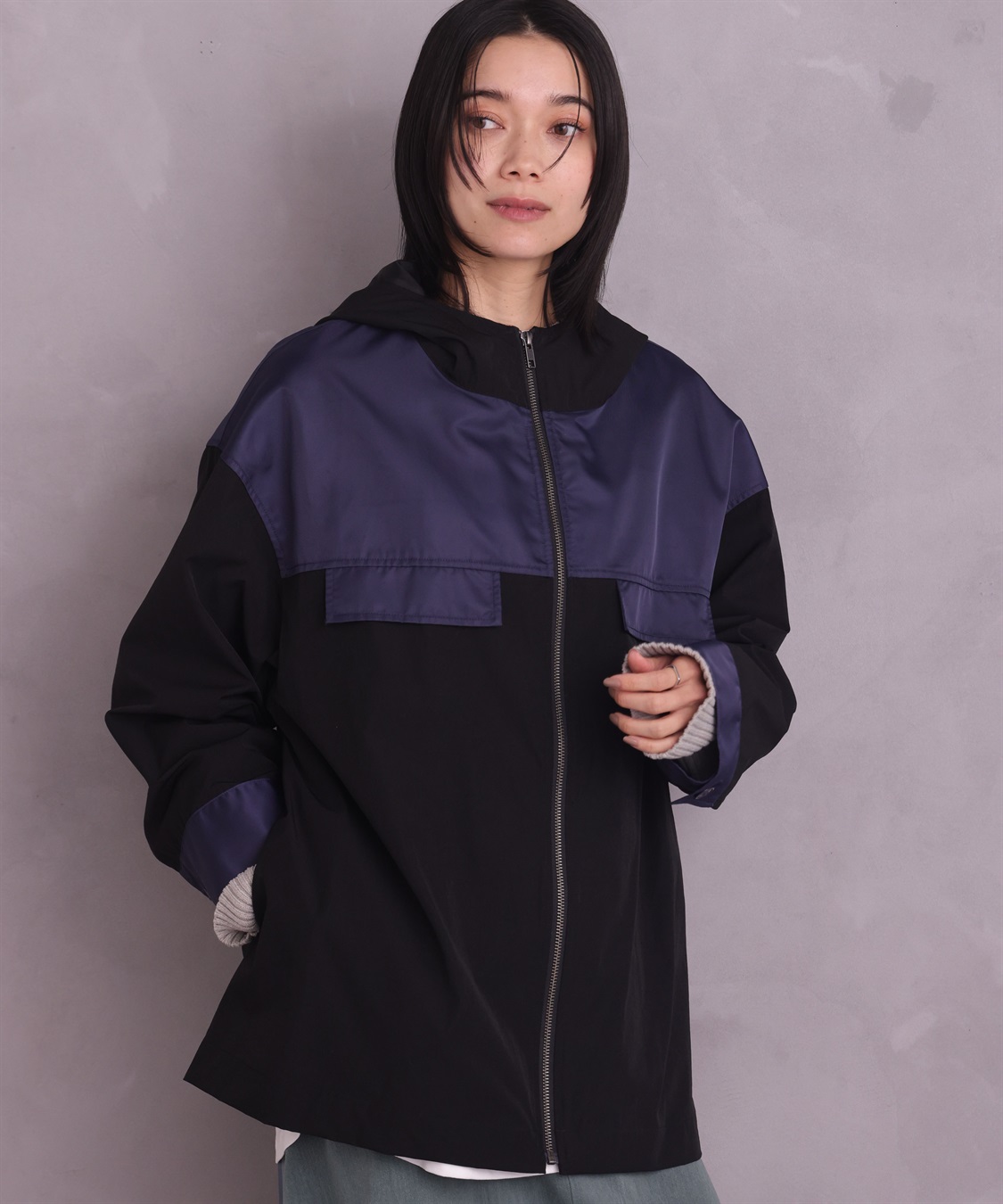 ONE‘S TRUE バイカラーパーカージャケット_sub_16