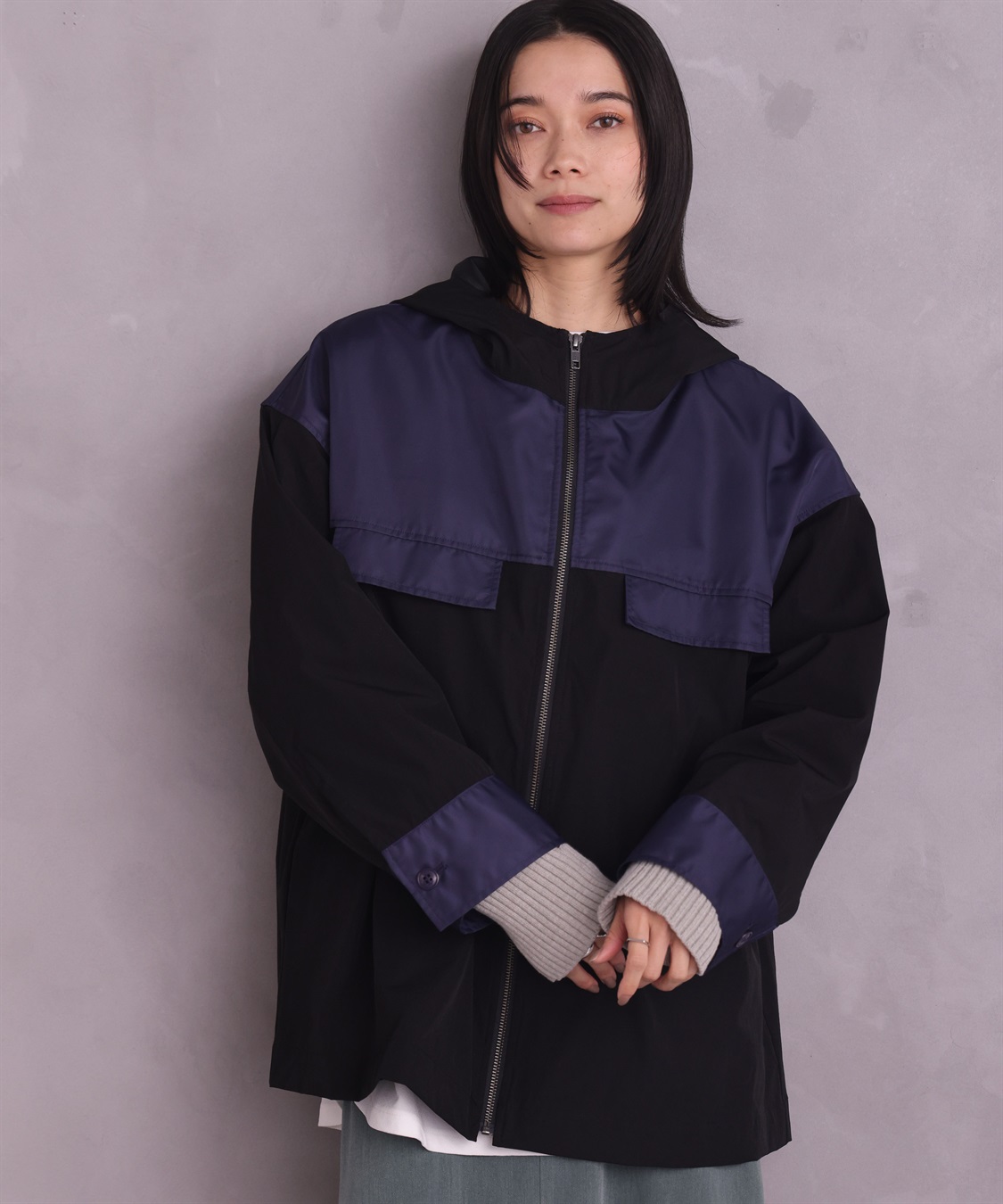 ONE‘S TRUE バイカラーパーカージャケット_sub_18