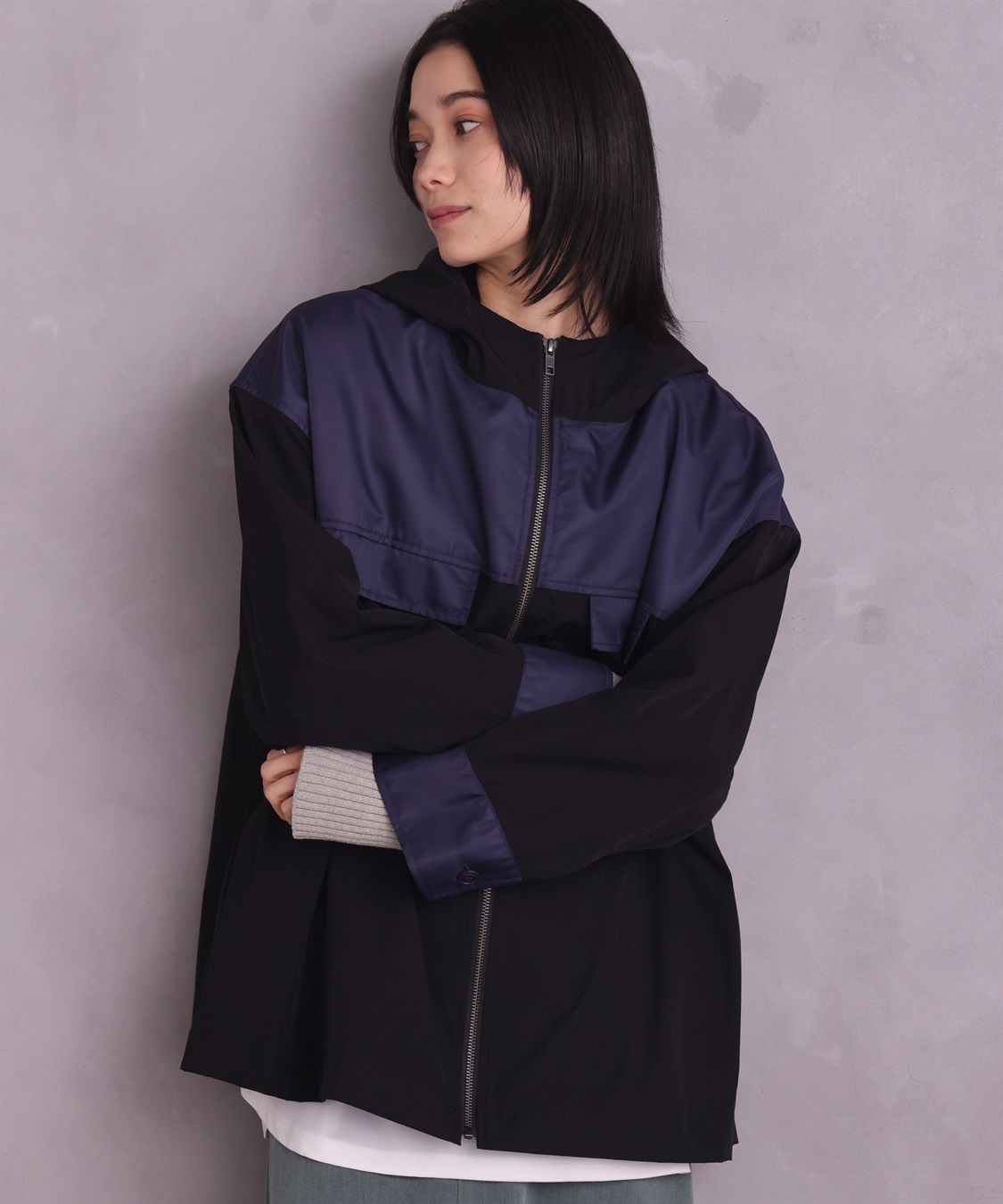 ONE‘S TRUE バイカラーパーカージャケット_sub_19