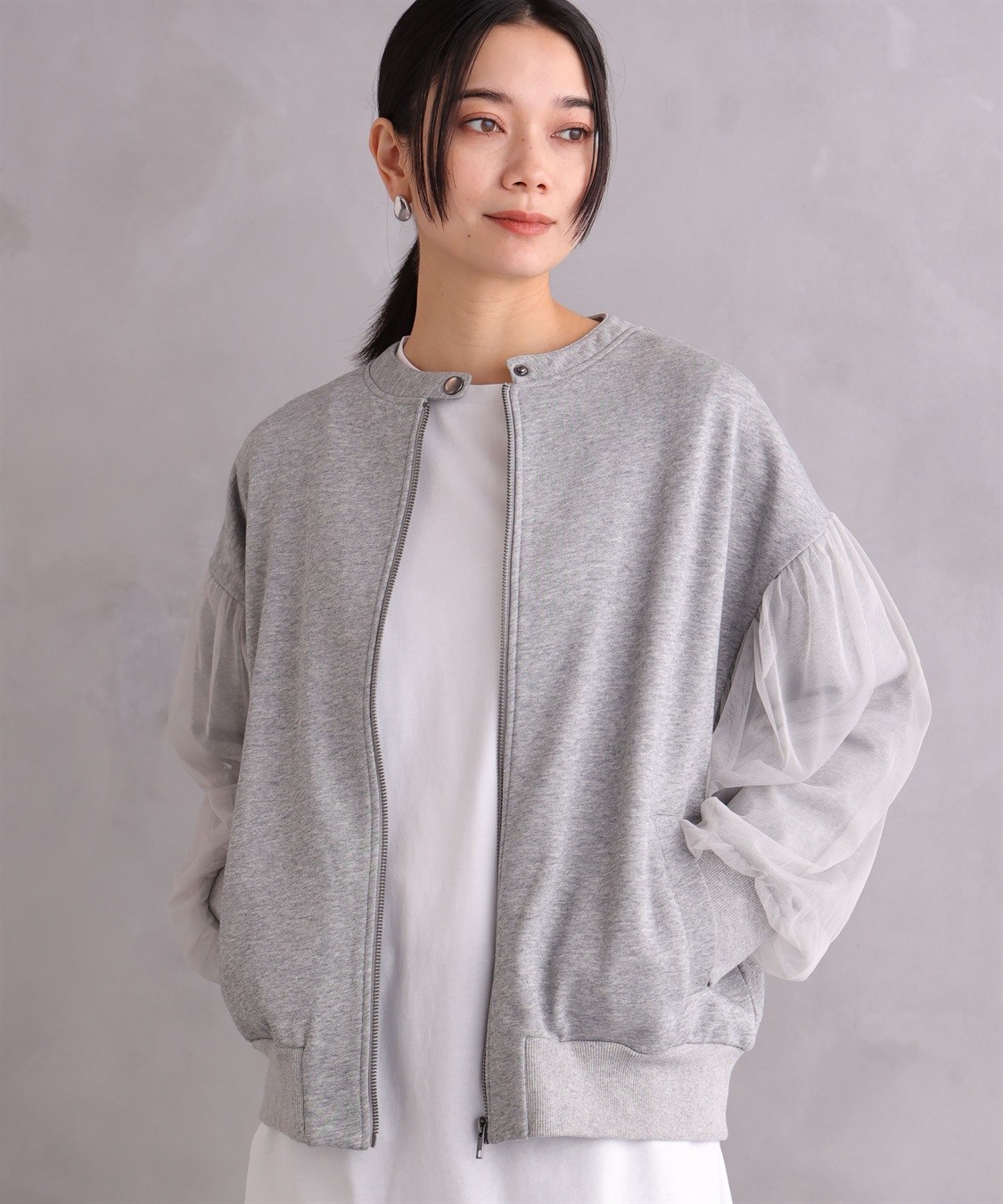 ONE‘S TRUE チュールオーバースリーブブルゾン_sub_15