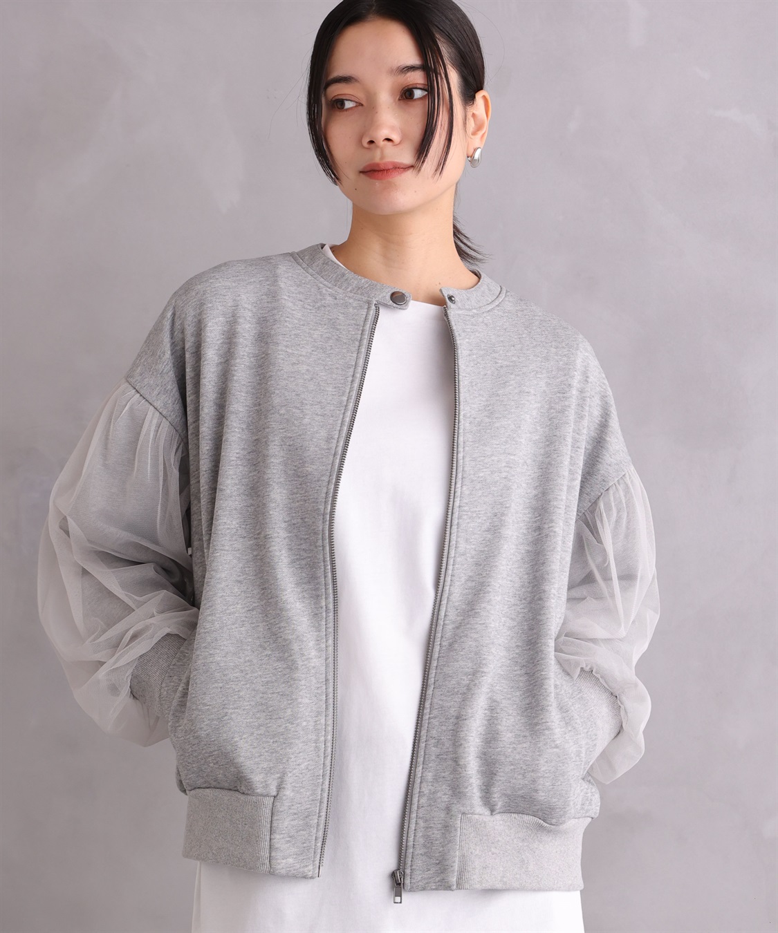 ONE‘S TRUE チュールオーバースリーブブルゾン_sub_16