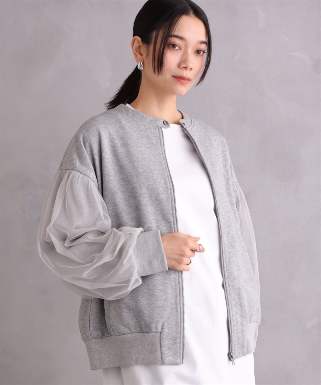 ONE‘S TRUE チュールオーバースリーブブルゾン_sub_17