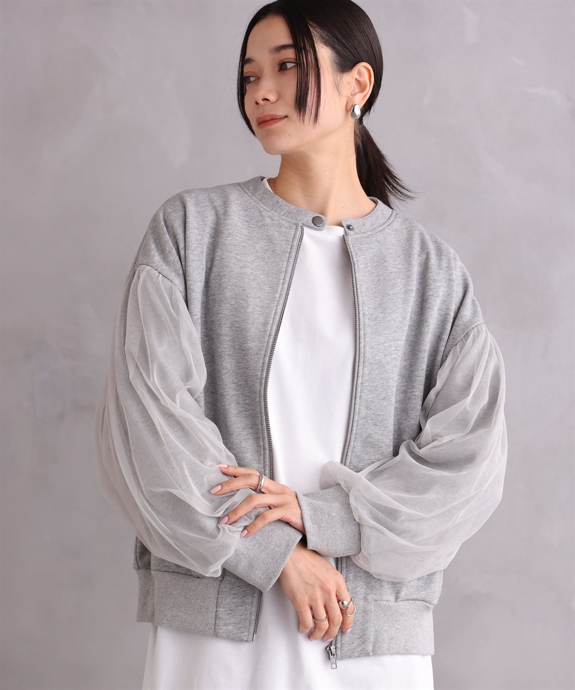 ONE‘S TRUE チュールオーバースリーブブルゾン_sub_19