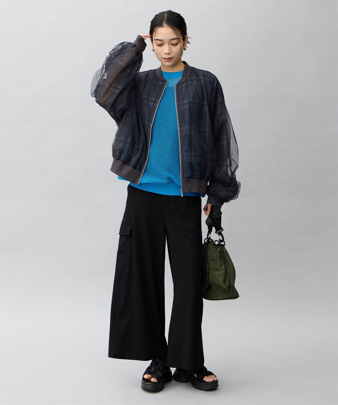 ONE‘S TRUE シアーチェックブルゾン_sub_8