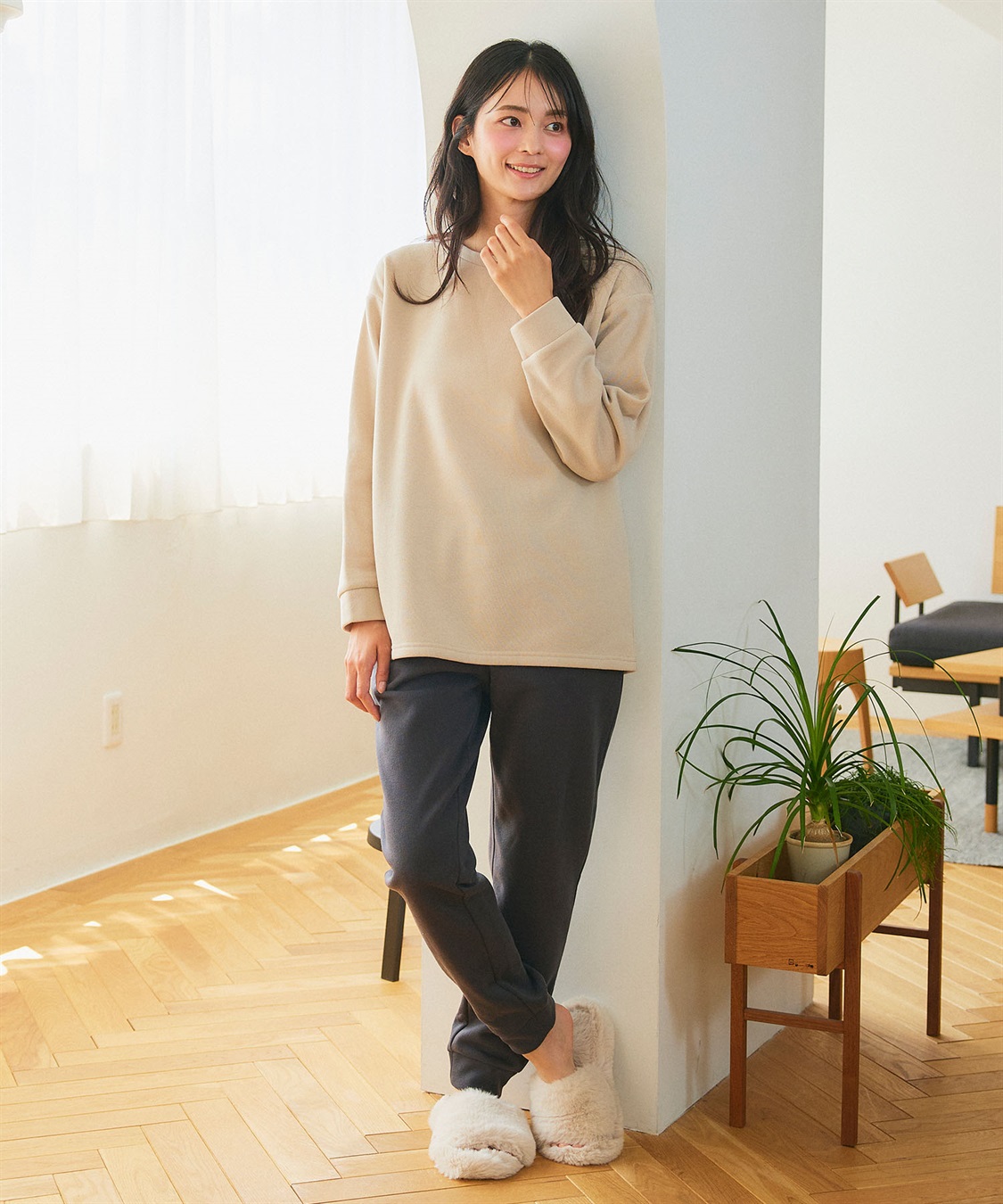 LAFUKU 【LAFUKU/ラフク】裏起毛スウェットルームウェアSET◆新色追加◆（上下セット）_sub_6