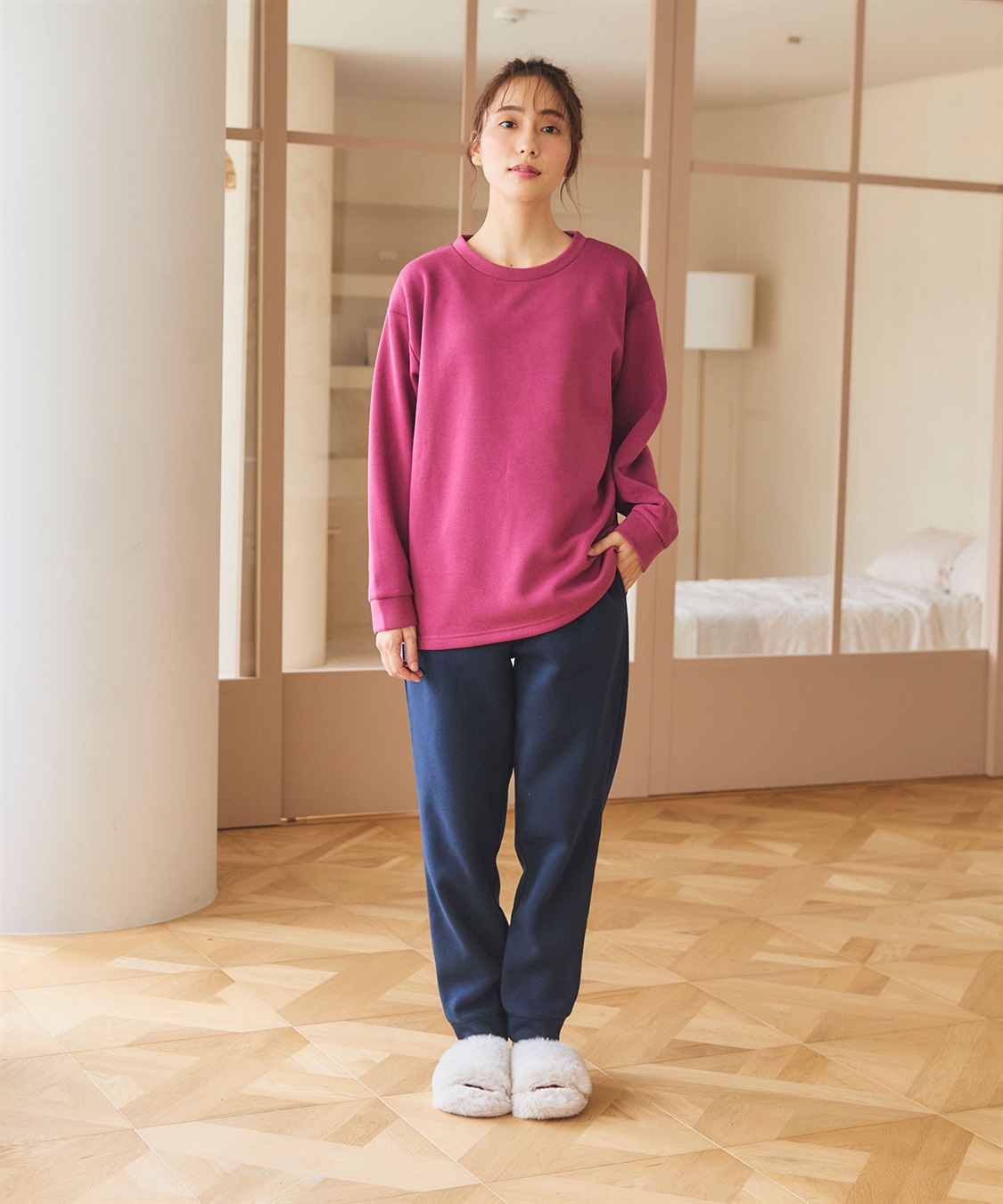 LAFUKU 【LAFUKU/ラフク】裏起毛スウェットルームウェアSET◆新色追加◆（上下セット）_sub_27