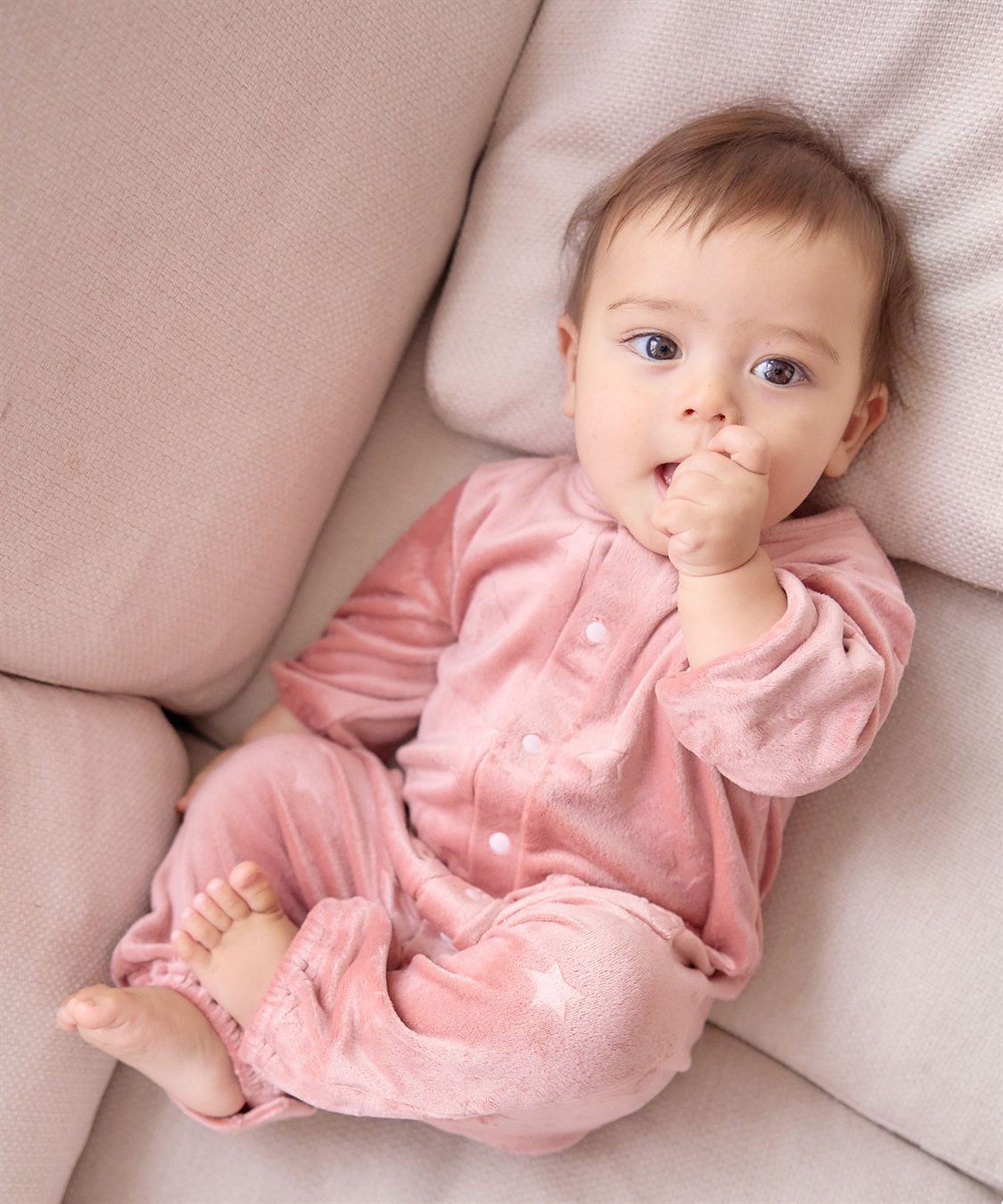 Rosemadame 【親子ペア可能】しっとりベロア 星柄エンボス長袖2WAYオールパジャマ_sub_2