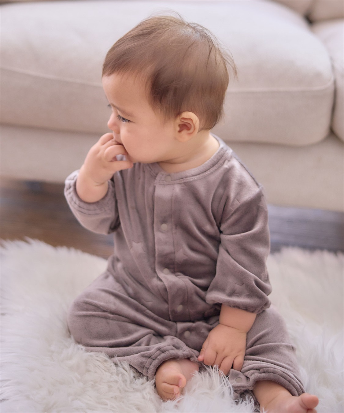 Rosemadame 【親子ペア可能】しっとりベロア 星柄エンボス長袖2WAYオールパジャマ_sub_14