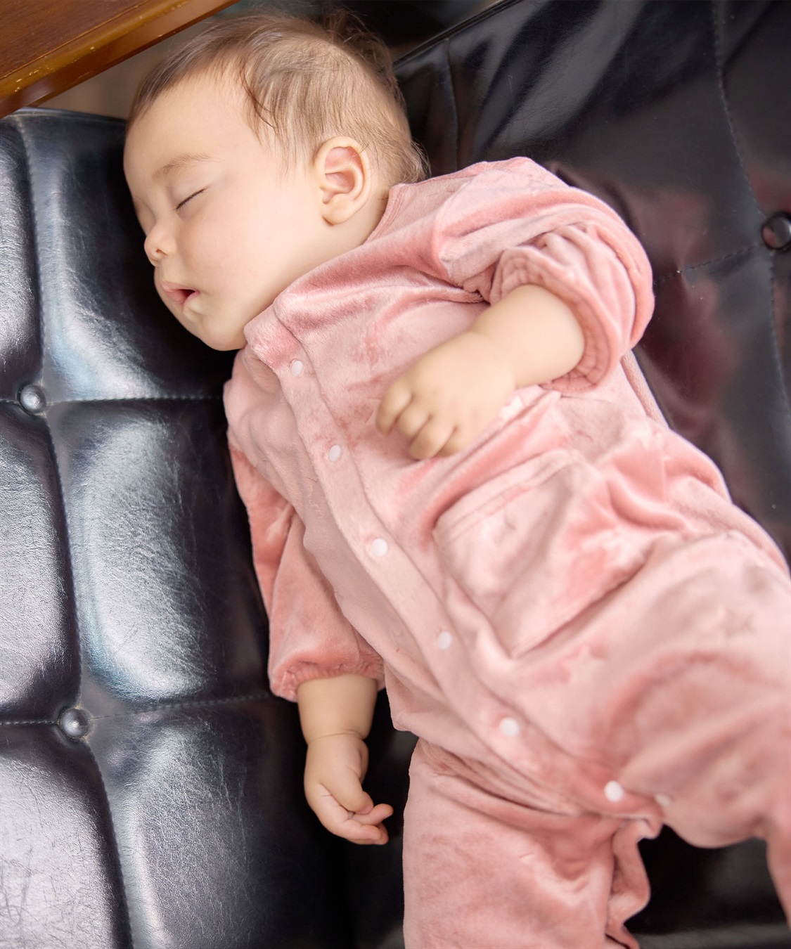 Rosemadame 【親子ペア可能】しっとりベロア 星柄エンボス長袖2WAYオールパジャマ_sub_17