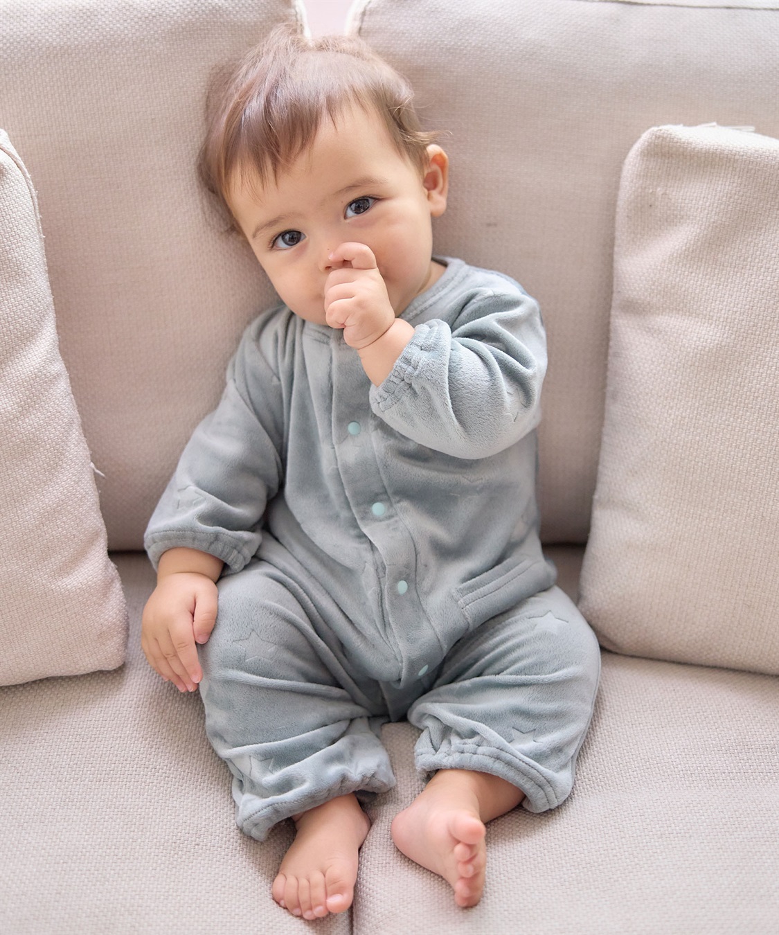 Rosemadame 【親子ペア可能】しっとりベロア 星柄エンボス長袖2WAYオールパジャマ_sub_20