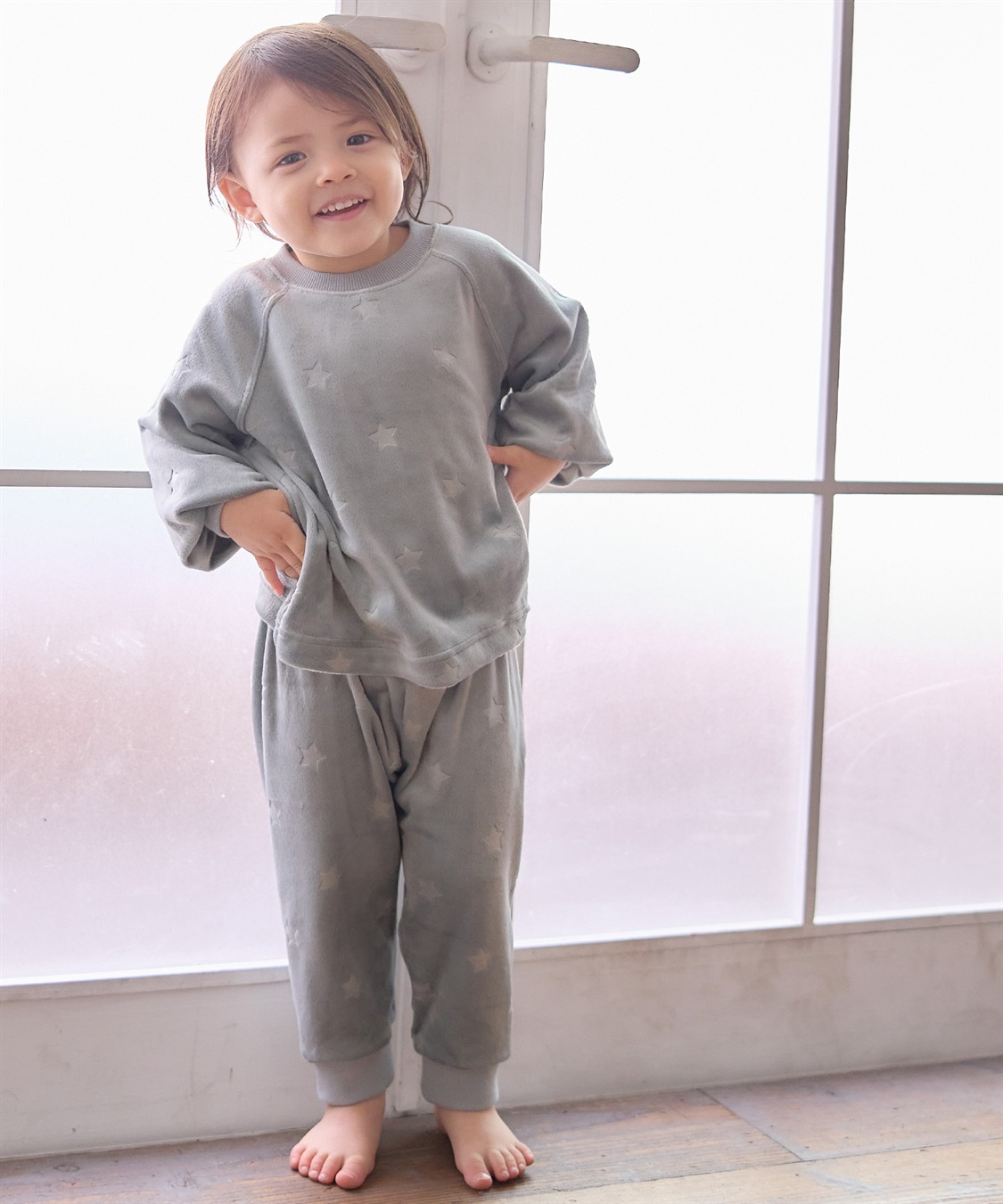 Rosemadame 【親子ペア可能】しっとりベロア 星柄エンボス長袖パジャマ_sub_2