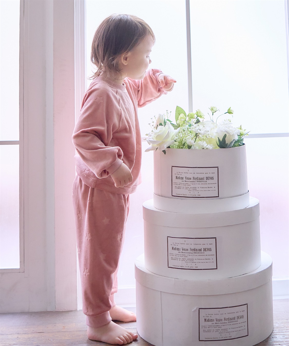 Rosemadame 【親子ペア可能】しっとりベロア 星柄エンボス長袖パジャマ_sub_3