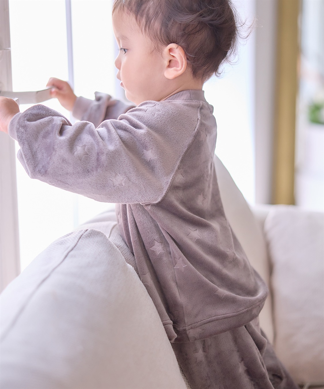 Rosemadame 【親子ペア可能】しっとりベロア 星柄エンボス長袖パジャマ_sub_5