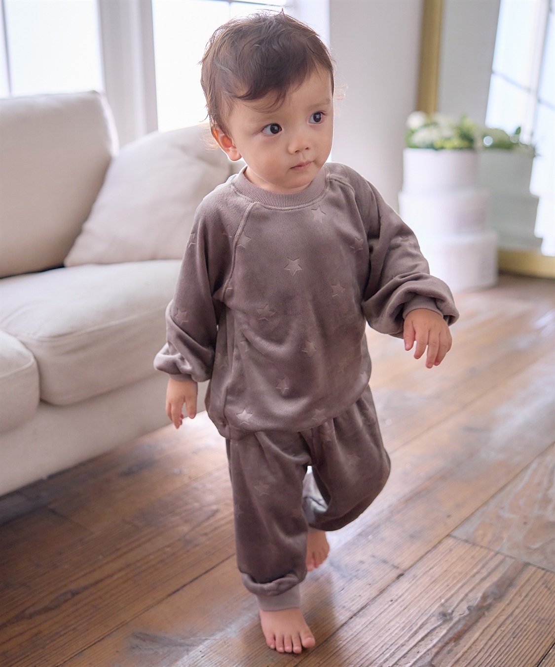 Rosemadame 【親子ペア可能】しっとりベロア 星柄エンボス長袖パジャマ_sub_8