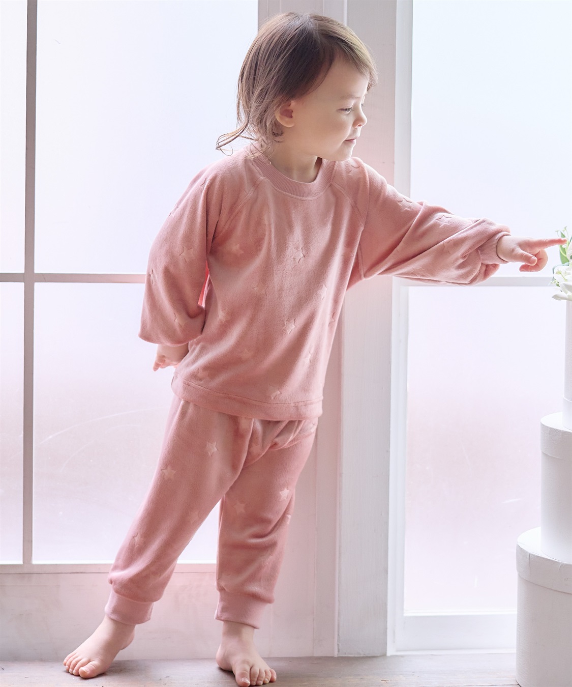 Rosemadame 【親子ペア可能】しっとりベロア 星柄エンボス長袖パジャマ_sub_9