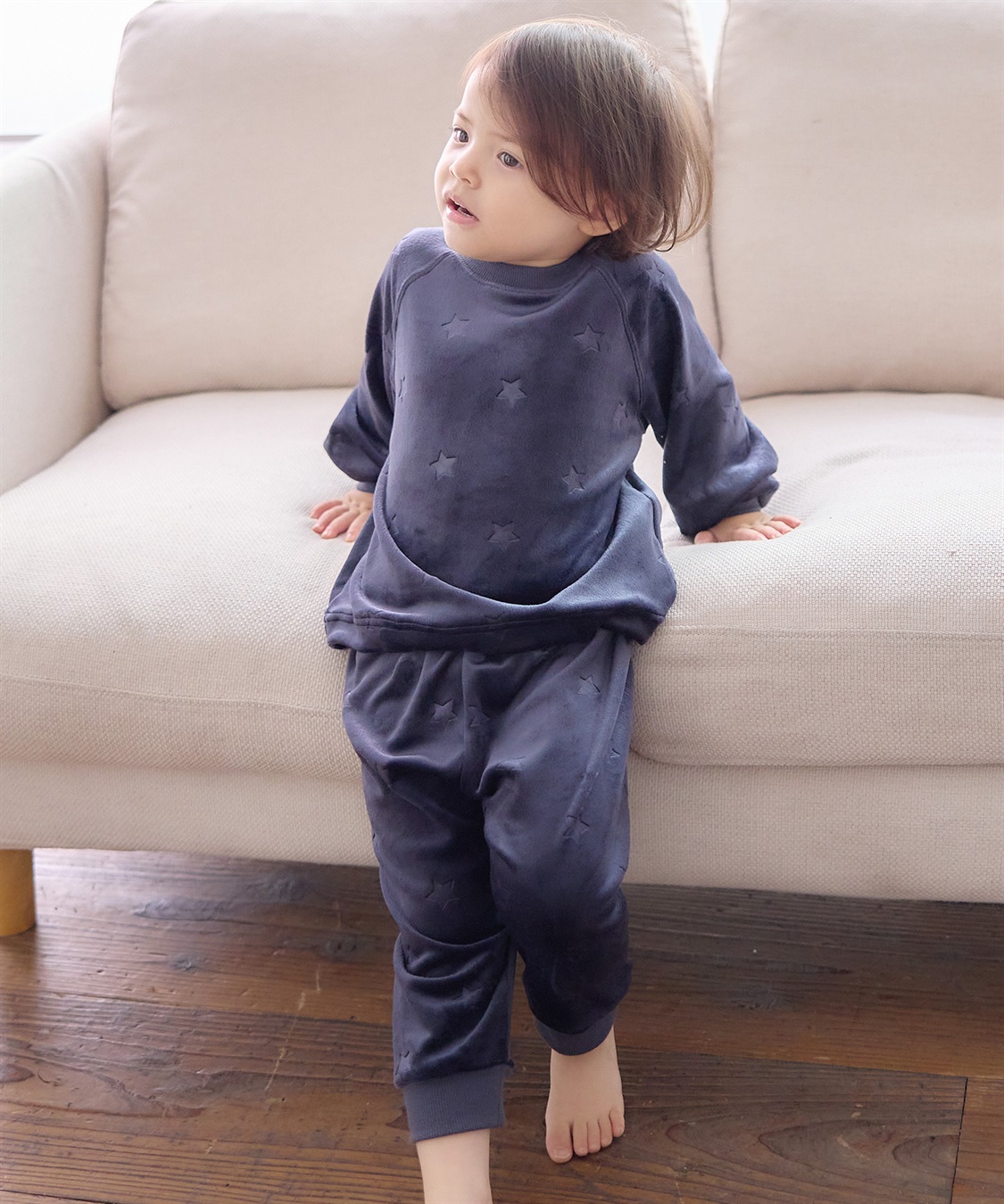 Rosemadame 【親子ペア可能】しっとりベロア 星柄エンボス長袖パジャマ_sub_21